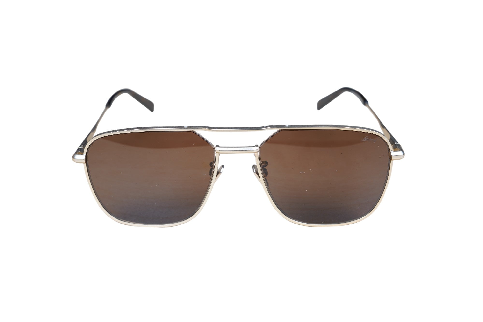Brioni Lunettes de soleil BR 0067S en titane avec double pont or
