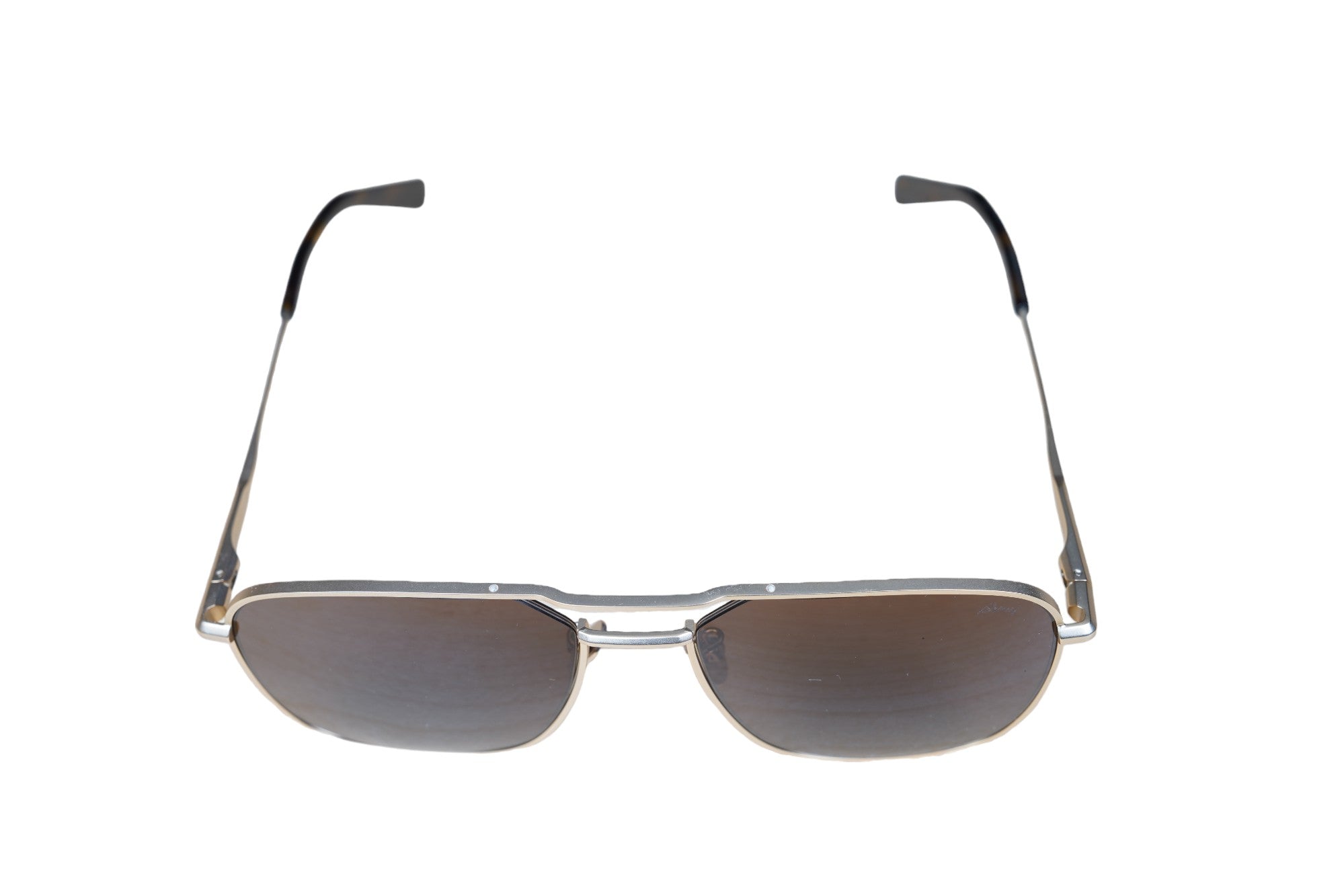 Brioni Lunettes de soleil BR 0067S en titane avec double pont or