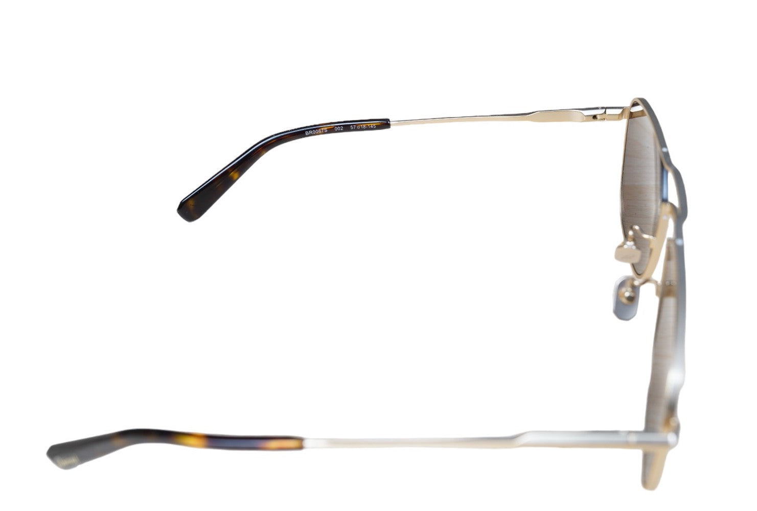 Brioni Lunettes de soleil BR 0067S en titane avec double pont or