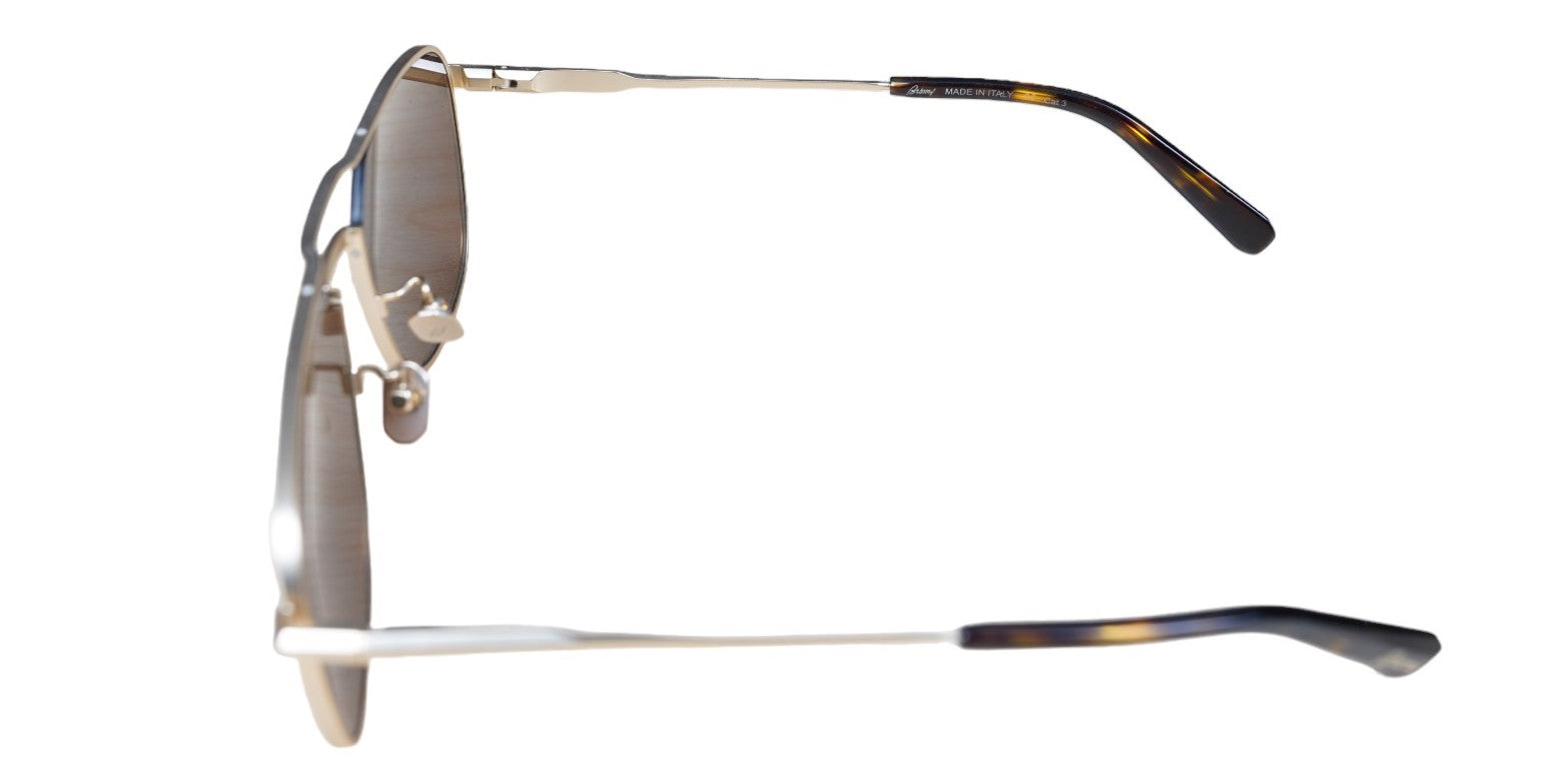Brioni Lunettes de soleil BR 0067S en titane avec double pont or