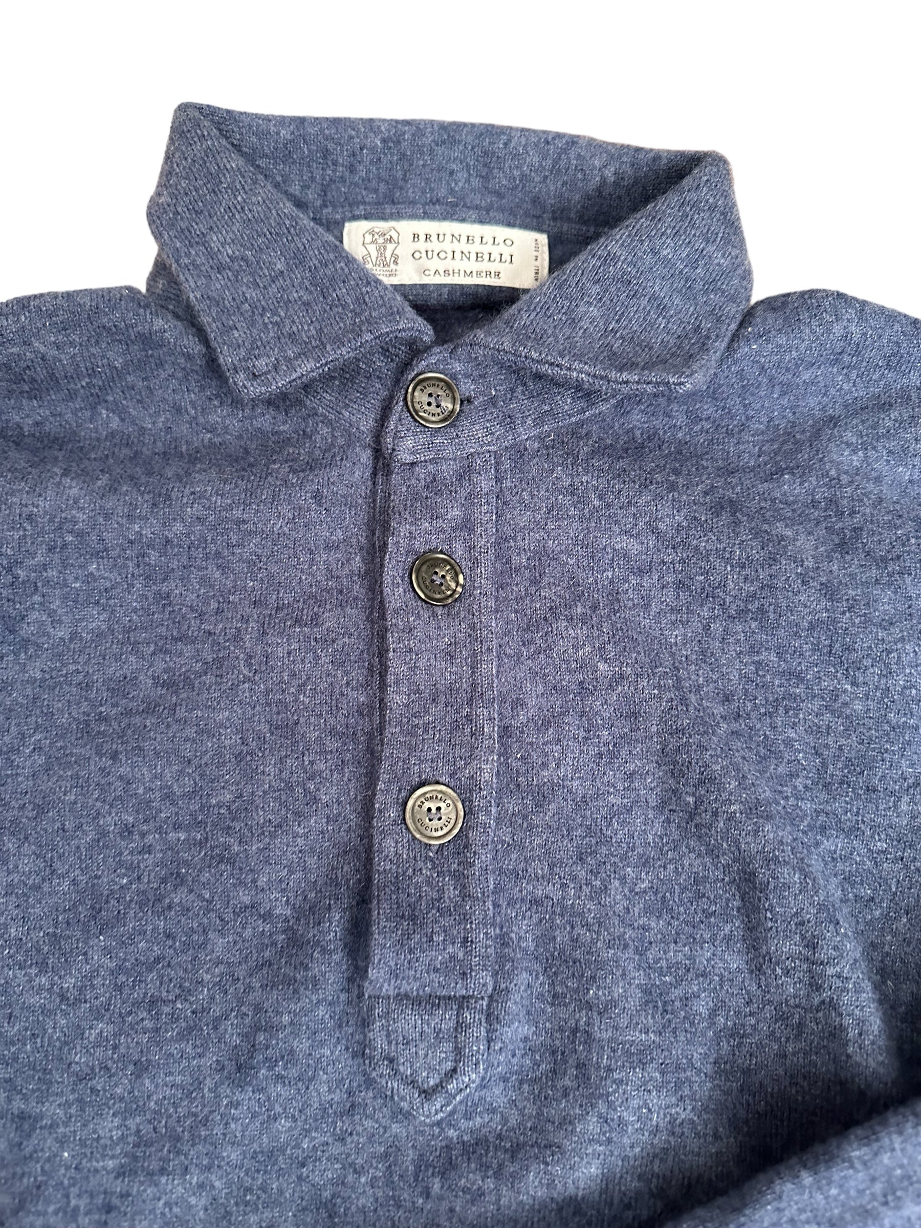 Brunello Cucinelli Pull en cachemire avec patte de boutonnage Nouveau
