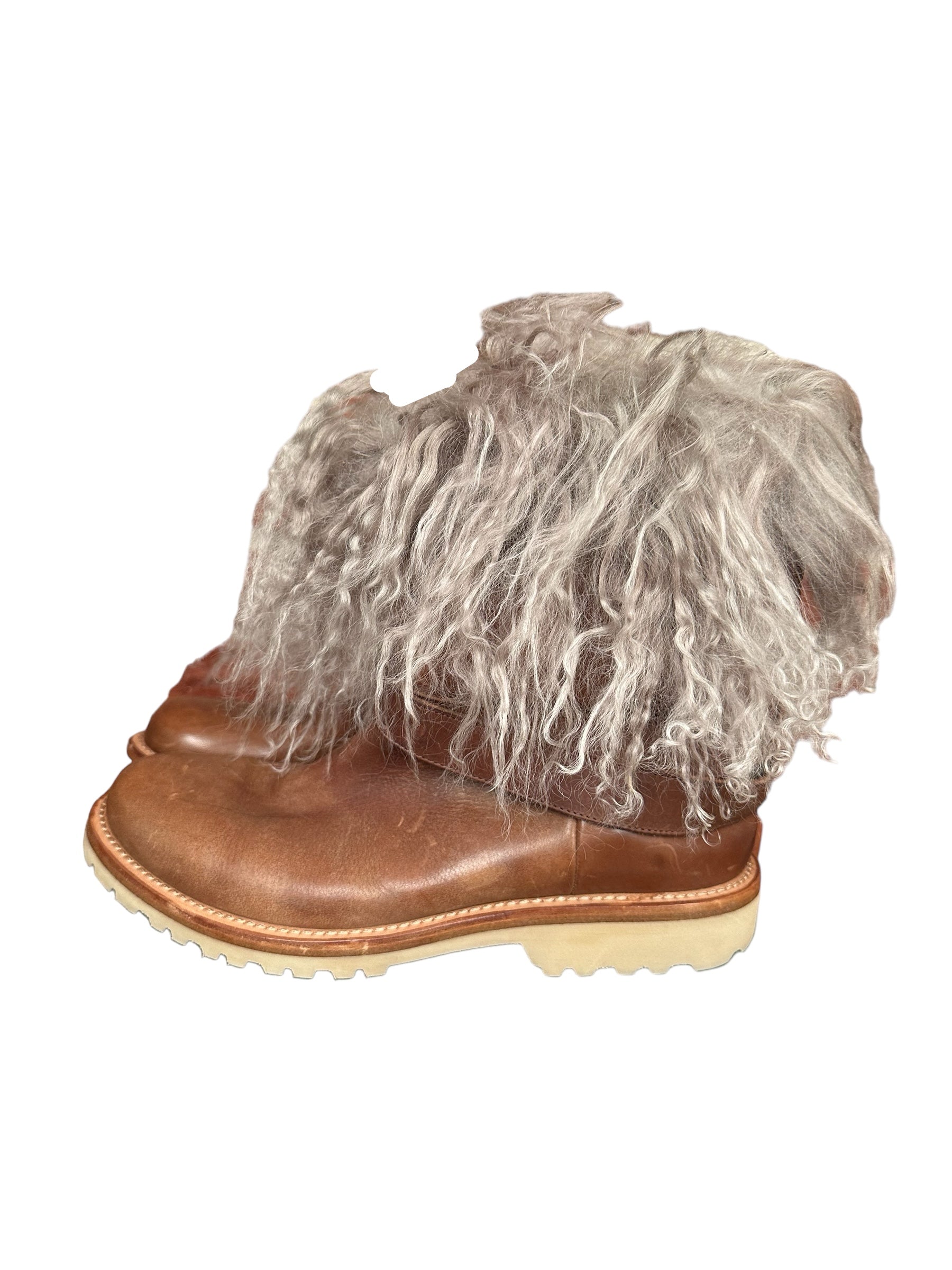 Brunello Cucinelli Chaussures Bottes en cuir de veau pour femmes avec fourrure/doublure de cachemire