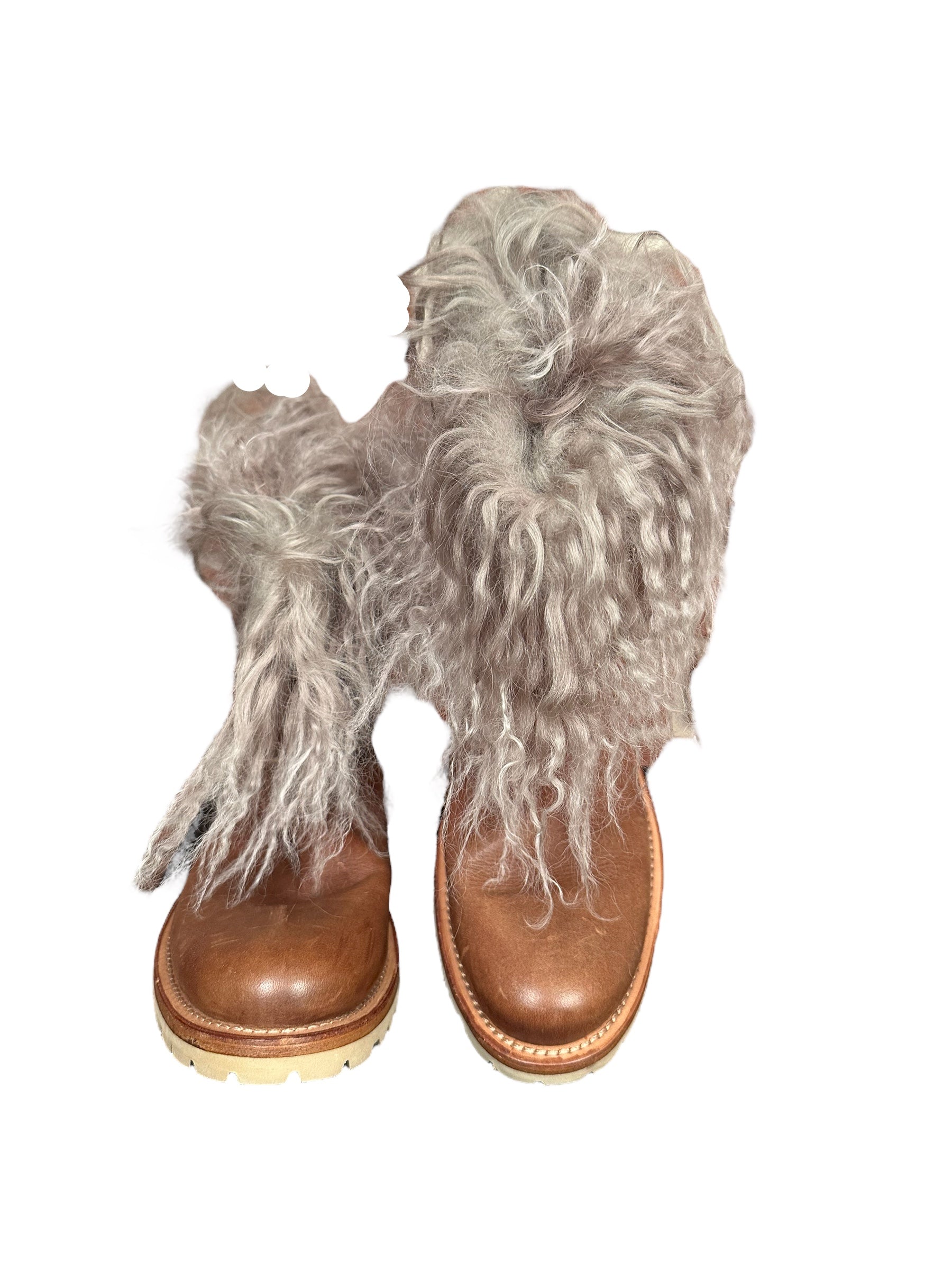 Brunello Cucinelli Chaussures Bottes en cuir de veau pour femmes avec fourrure/doublure de cachemire