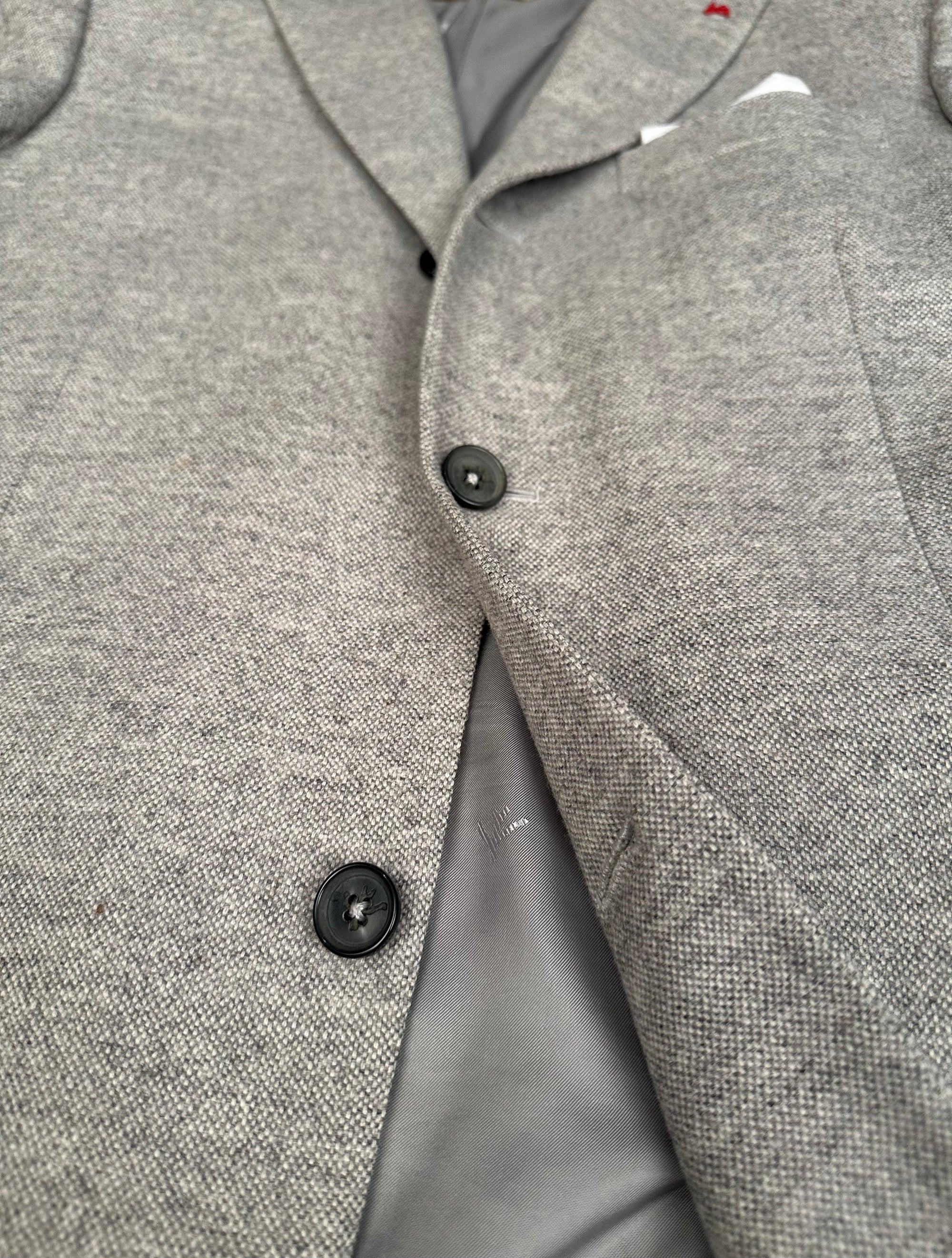 Isaia blouson blazer 48 gris aquawool