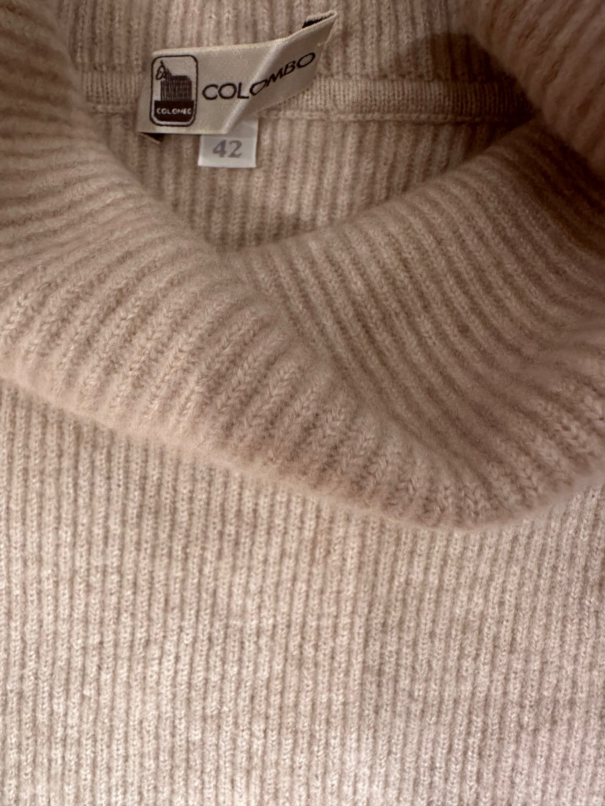 Lanificio Colombo Rollkragenpullover Kaschmir/Seide kurzarm