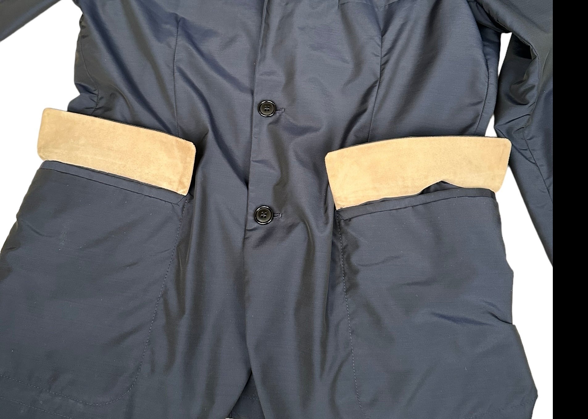ISAIA Veste 48 S/M bleu avec daim