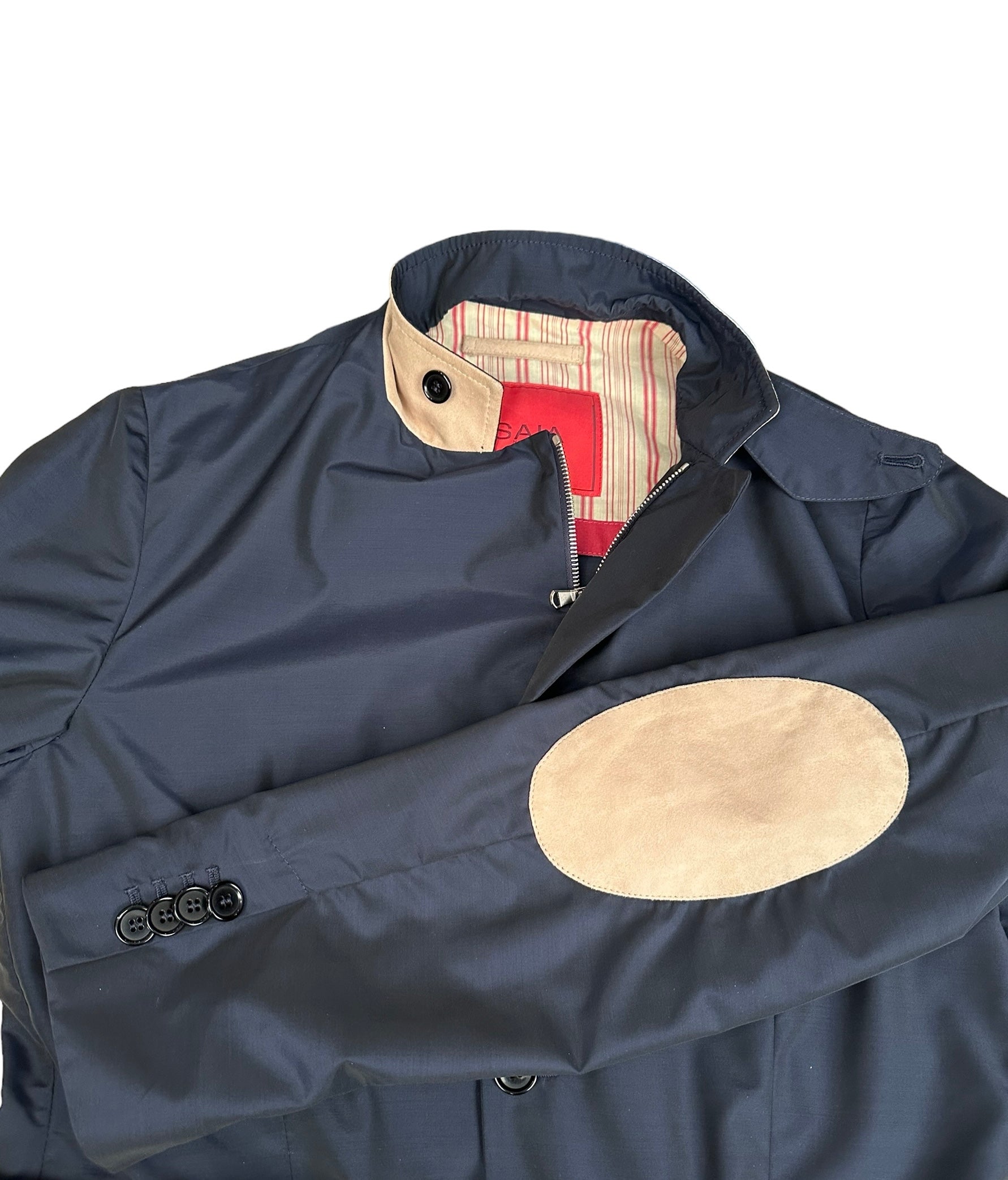 ISAIA Veste 48 S/M bleu avec daim