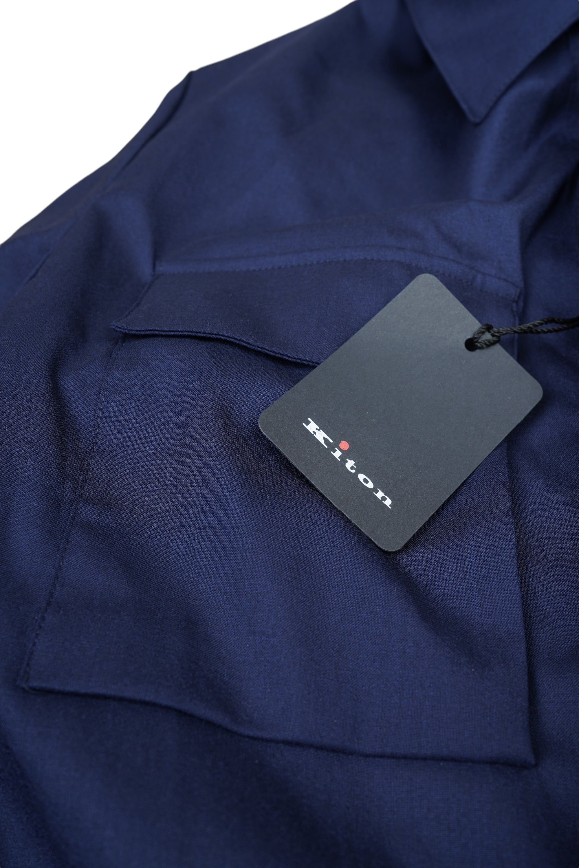 Veste-chemise Kiton Veste homme en laine bleue avec boutons-pression et fermeture éclair dissimulée