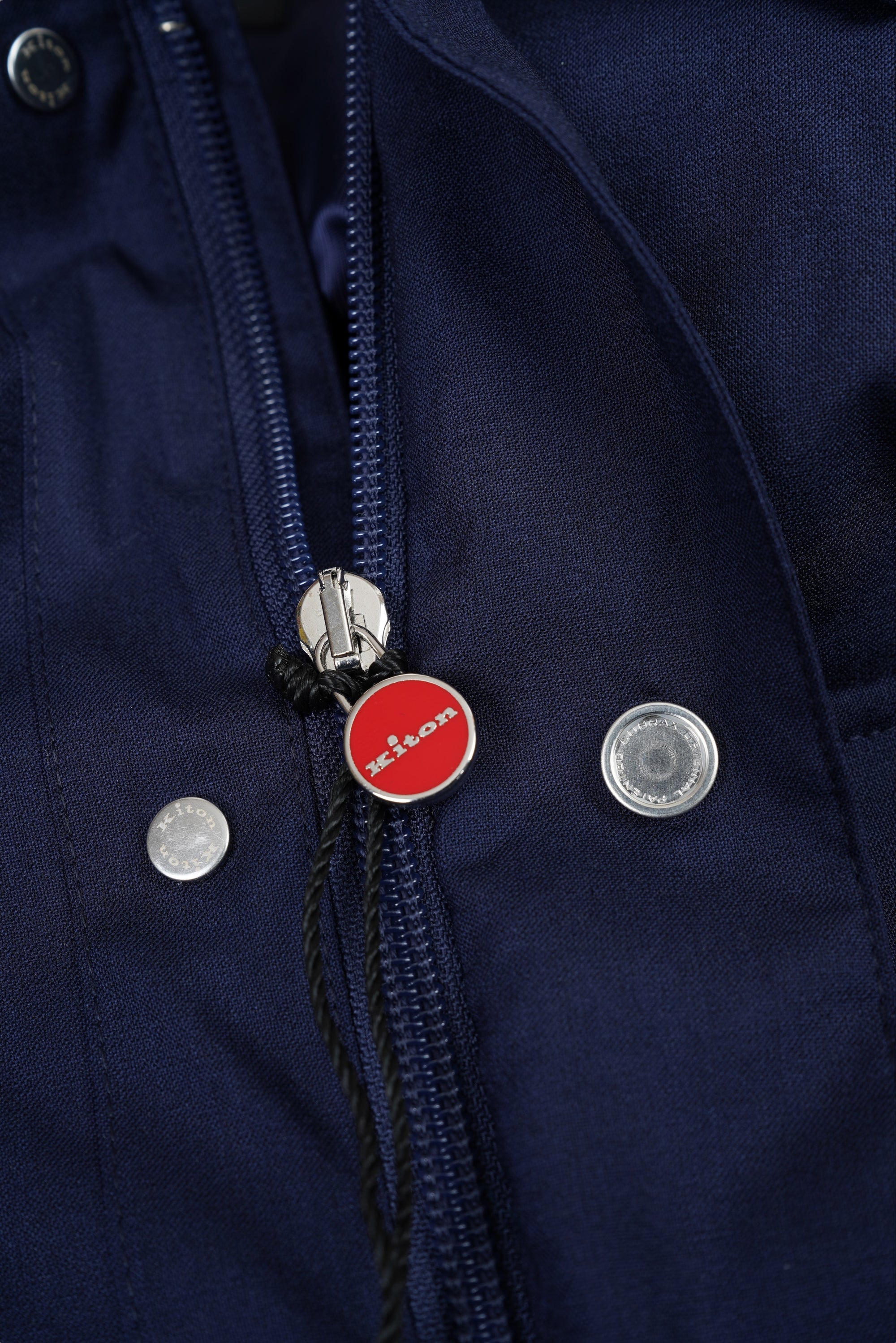 Veste-chemise Kiton Veste homme en laine bleue avec boutons-pression et fermeture éclair dissimulée