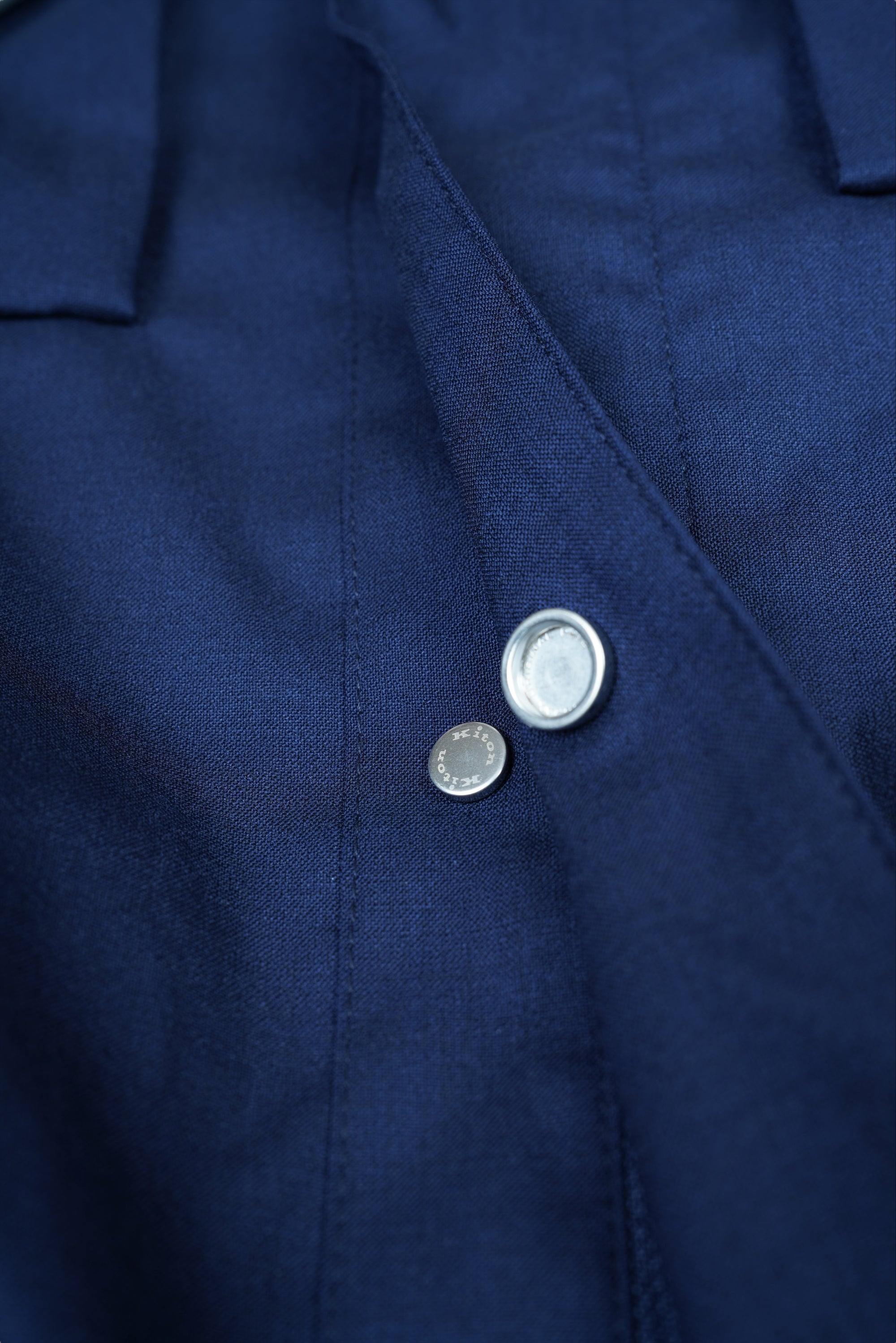 Veste-chemise Kiton Veste homme en laine bleue avec boutons-pression et fermeture éclair dissimulée