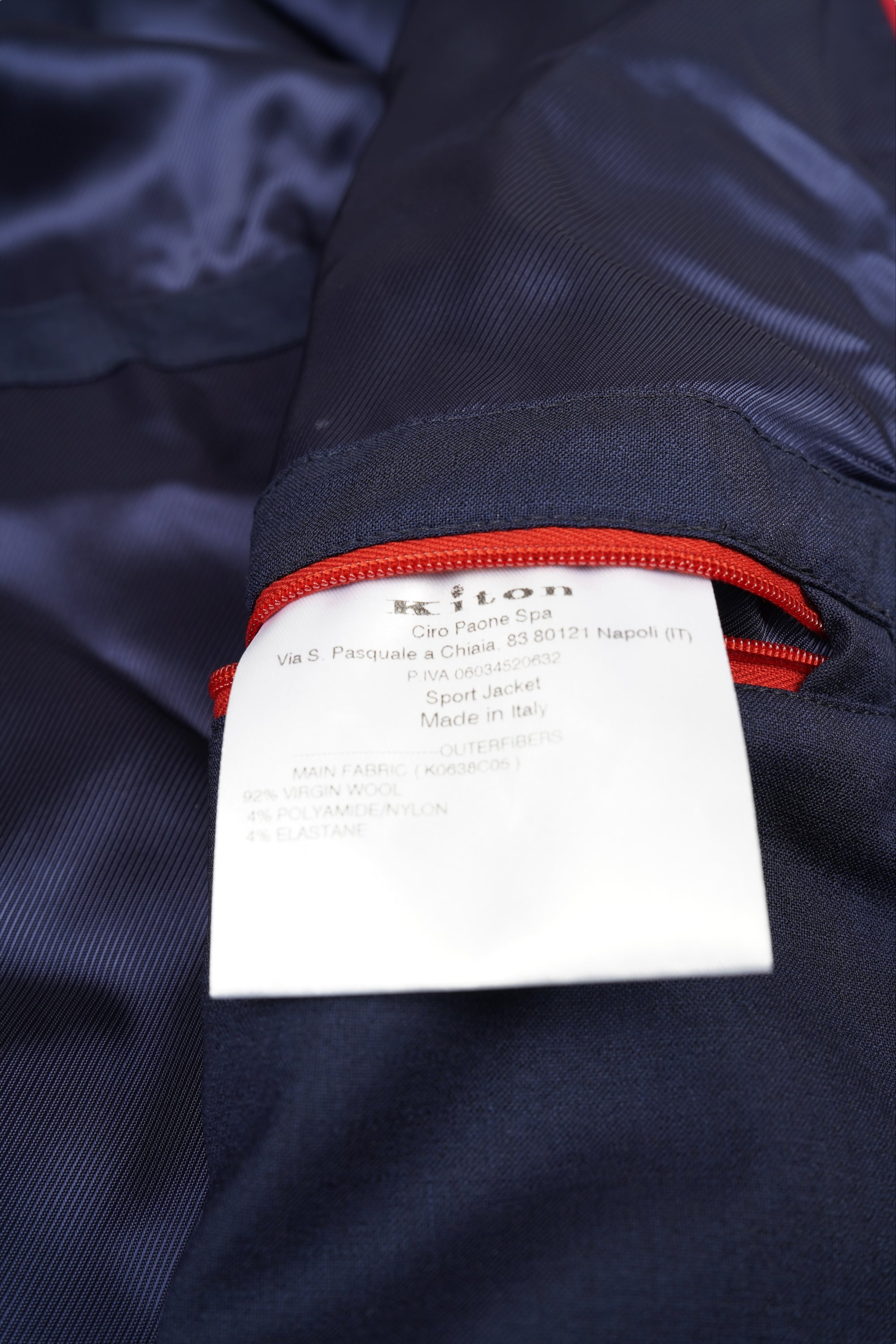 Veste-chemise Kiton Veste homme en laine bleue avec boutons-pression et fermeture éclair dissimulée