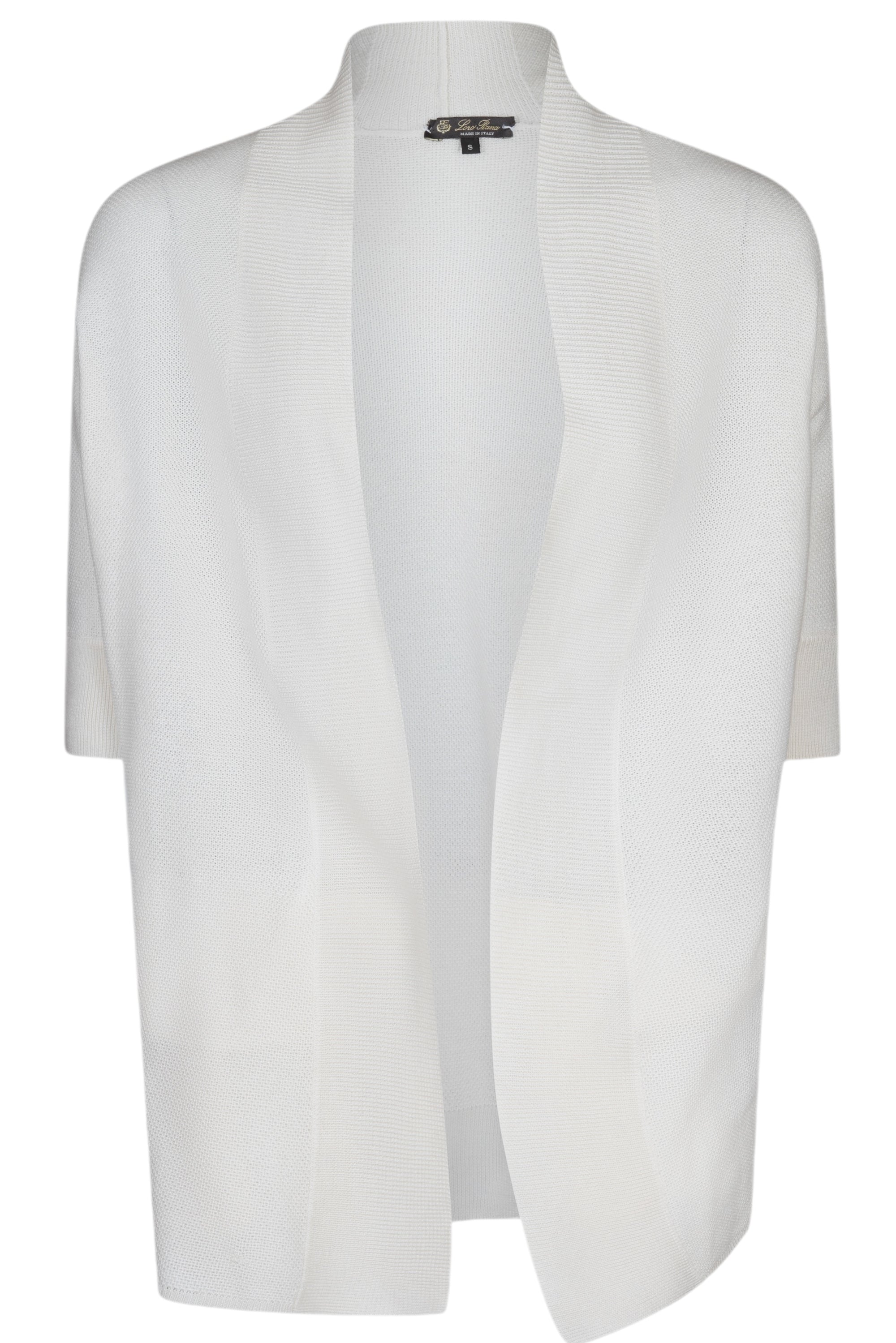 Loro Piana cardigan white cashmere/silk ladies short sleeve