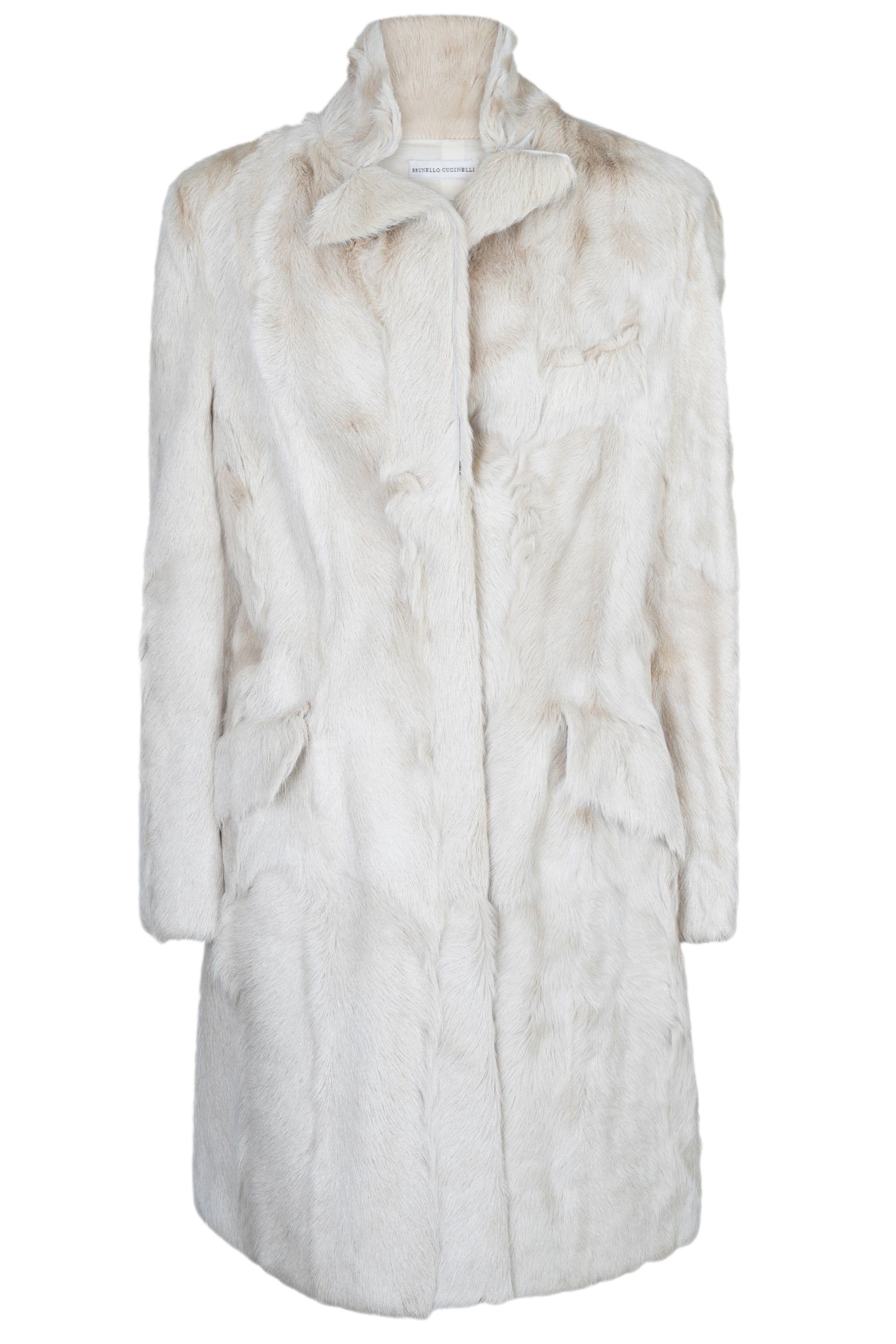 Brunello Cucinelli manteau de fourrure femme beige fourrure véritable