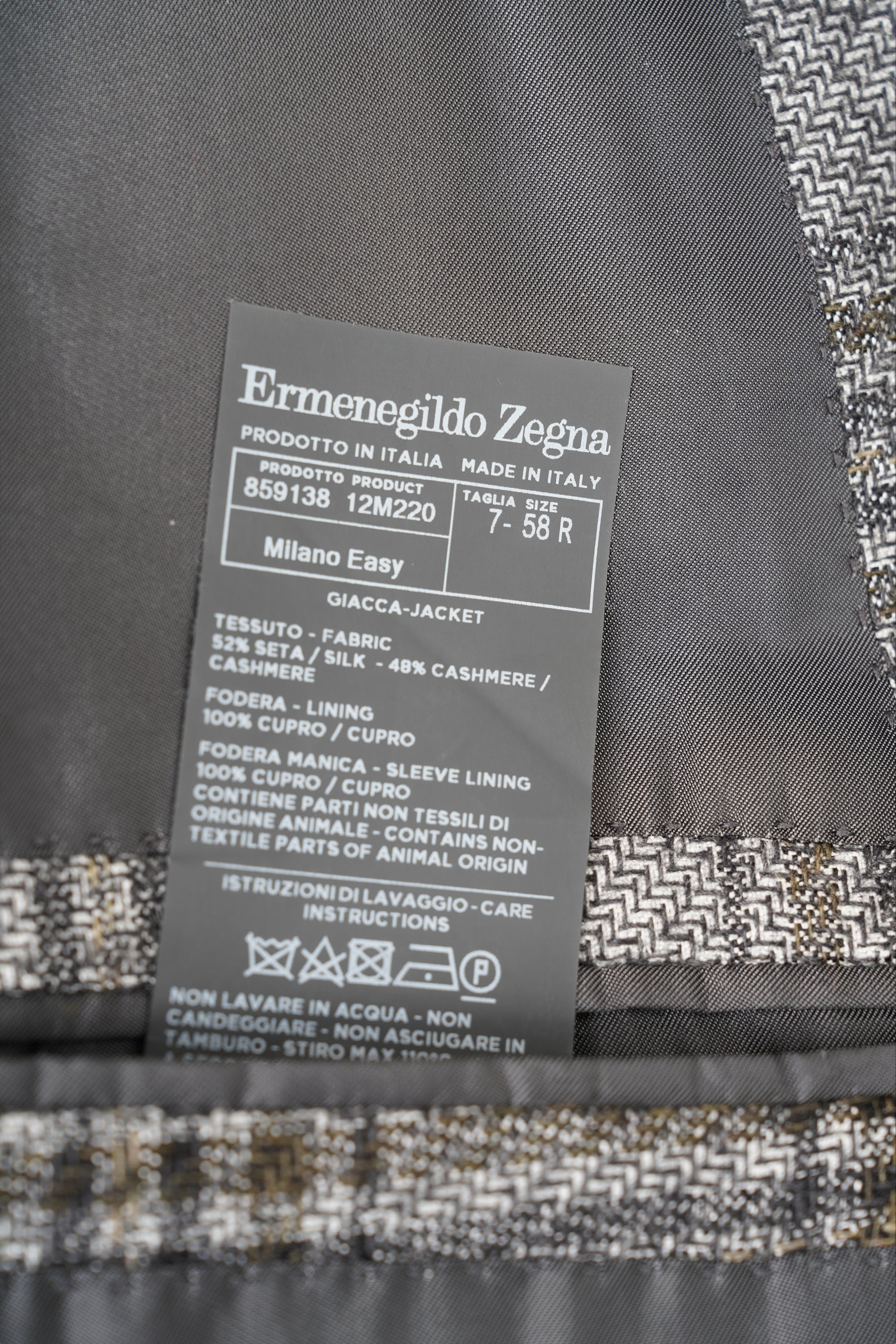 Ermenegildo Zegna Veste Veste en soie/cachemire Hommes Veste glencheck