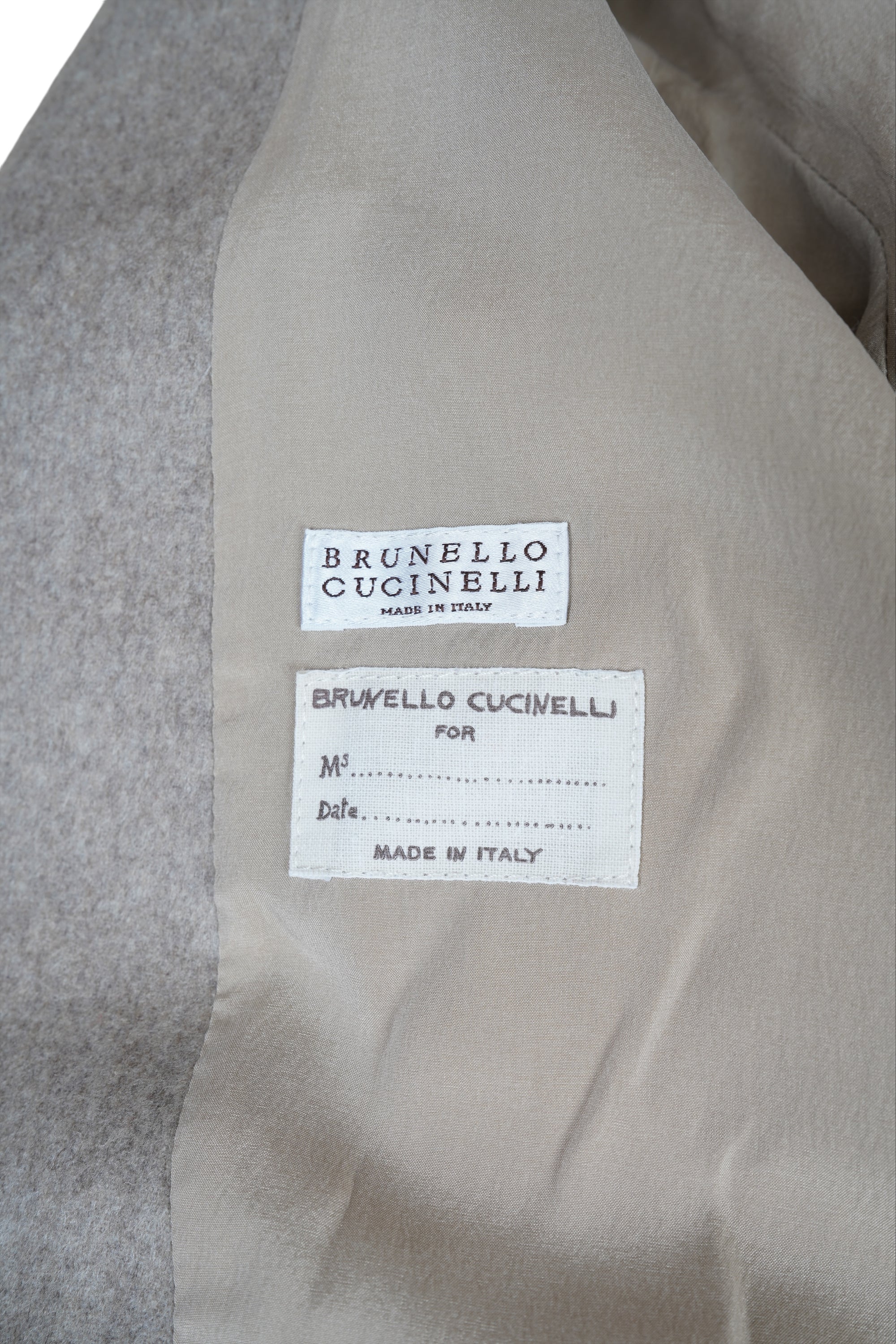 Brunello Cucinelli Manteau Cachemire Femme Marron Incrustation de soie