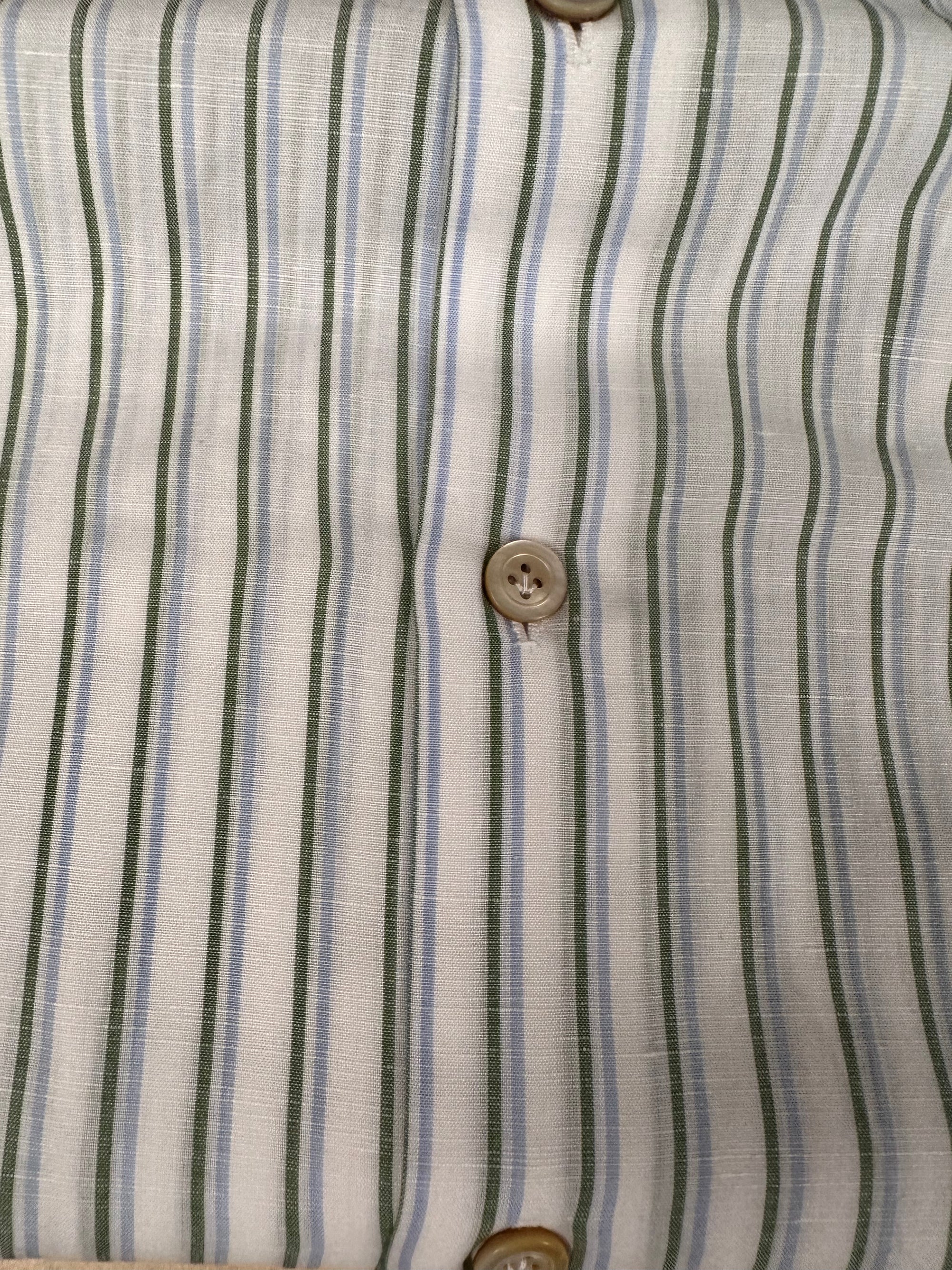 Kiton chemise lin/coton vert