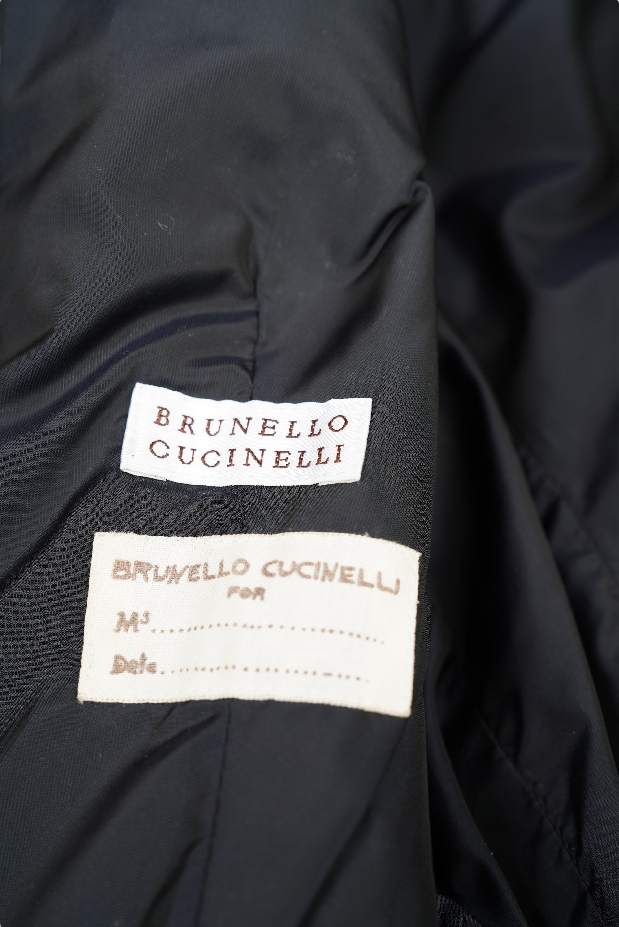 Brunello Cucinelli Manteau Cachemire Femme Marron Incrustation de soie
