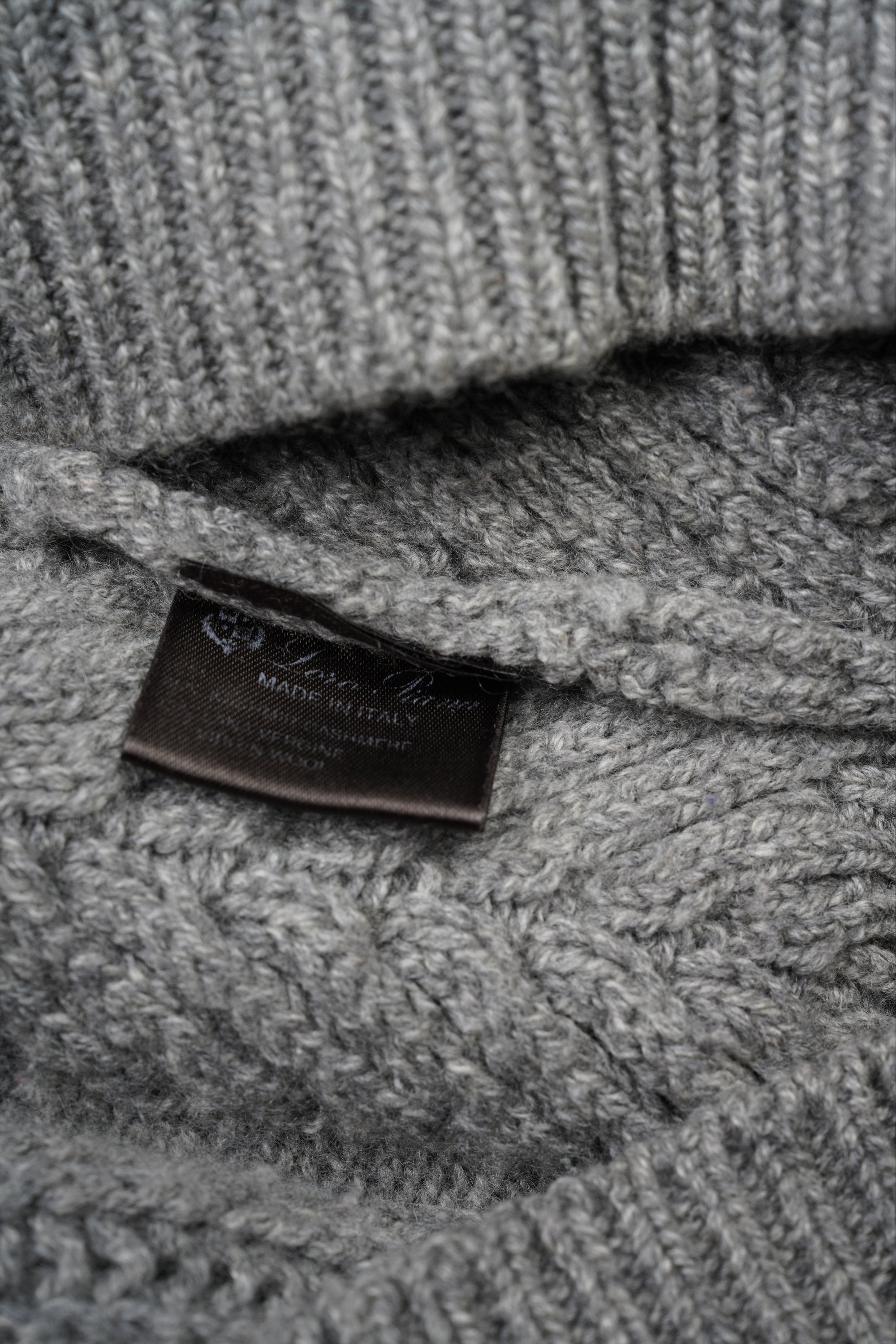 Loro Piana Pull-over Coton Câblé Marine M