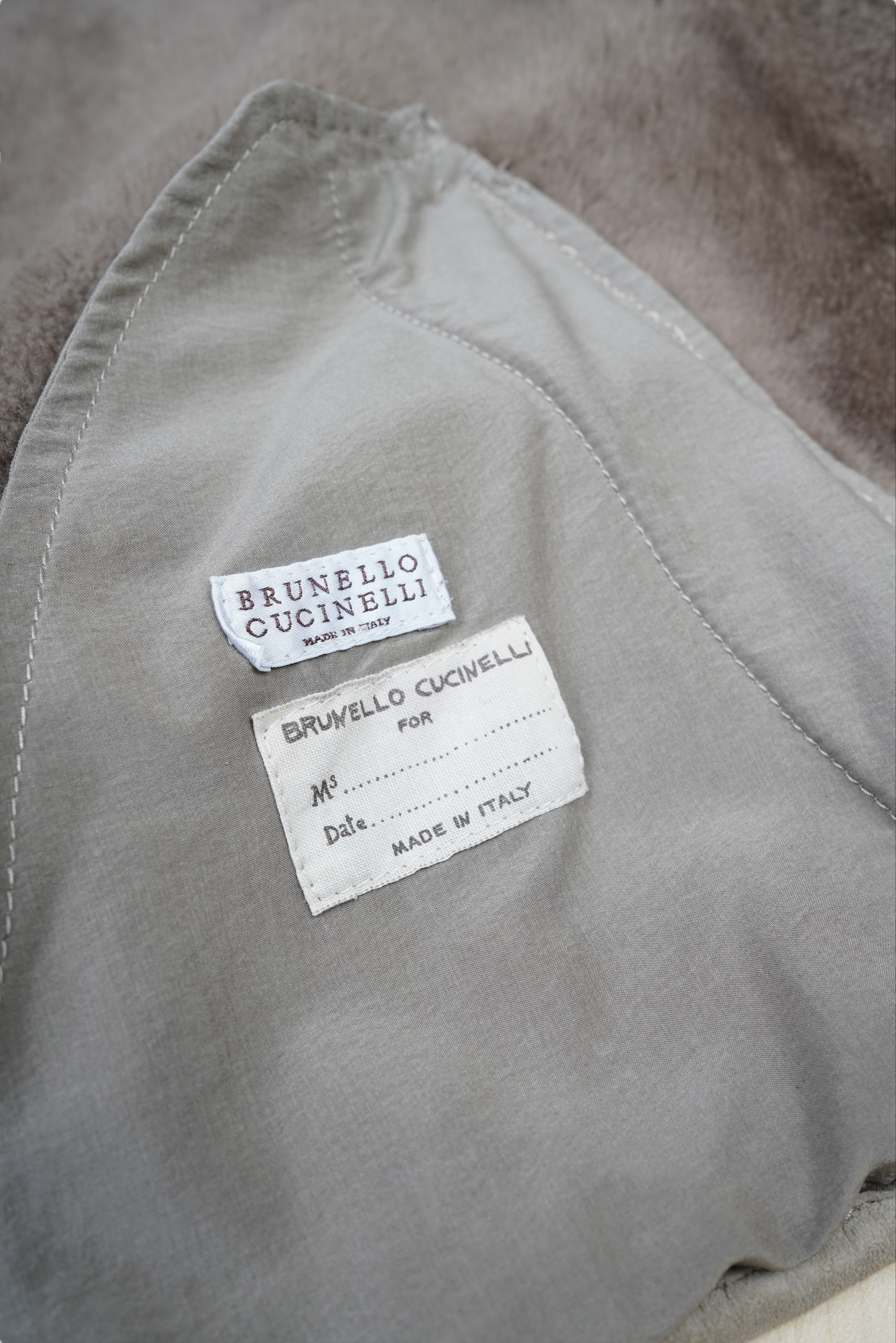 Brunello Cucinelli Manteau Cachemire Femme Marron Incrustation de soie