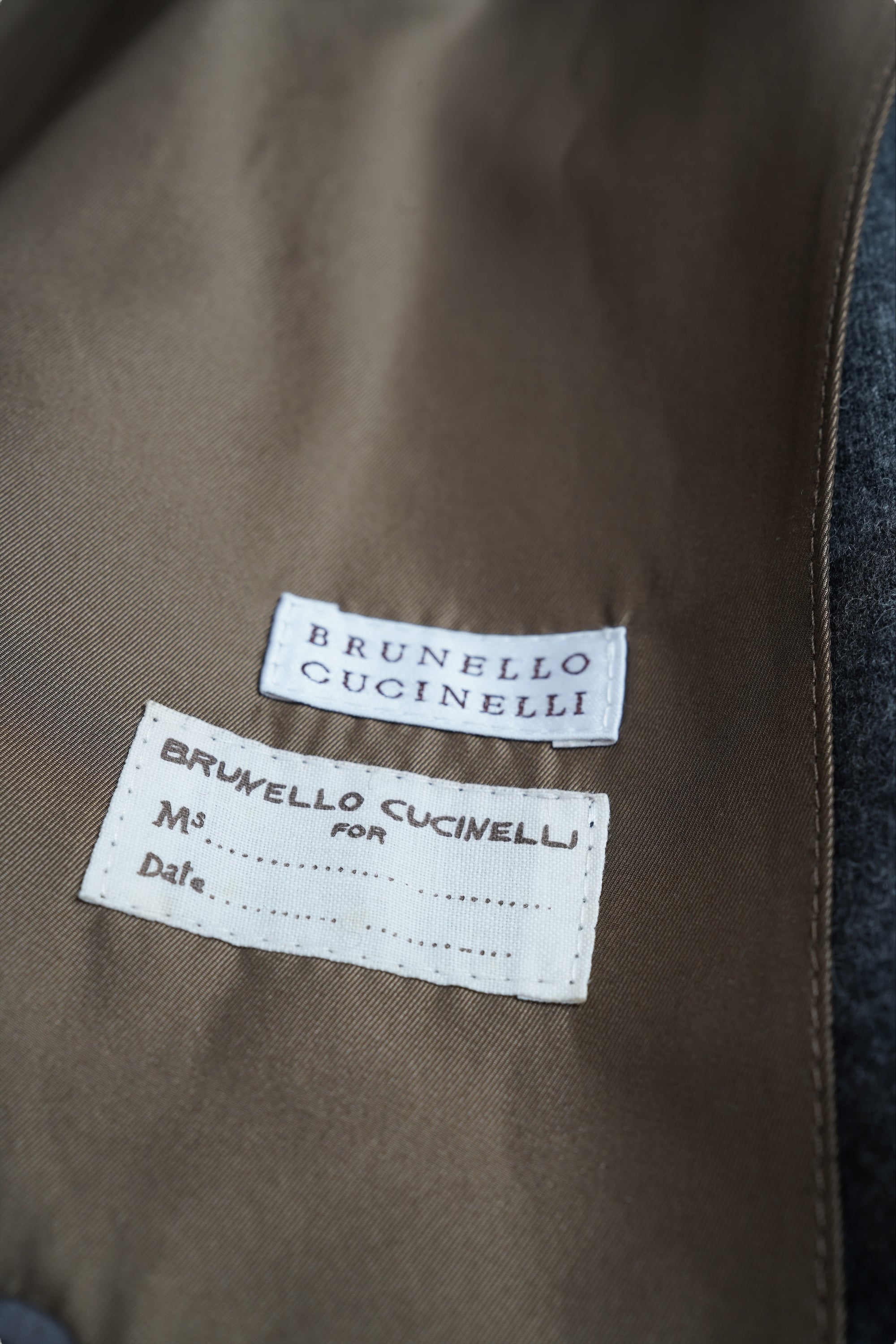 Brunello Cucinelli Manteau Cachemire Femme Marron Incrustation de soie