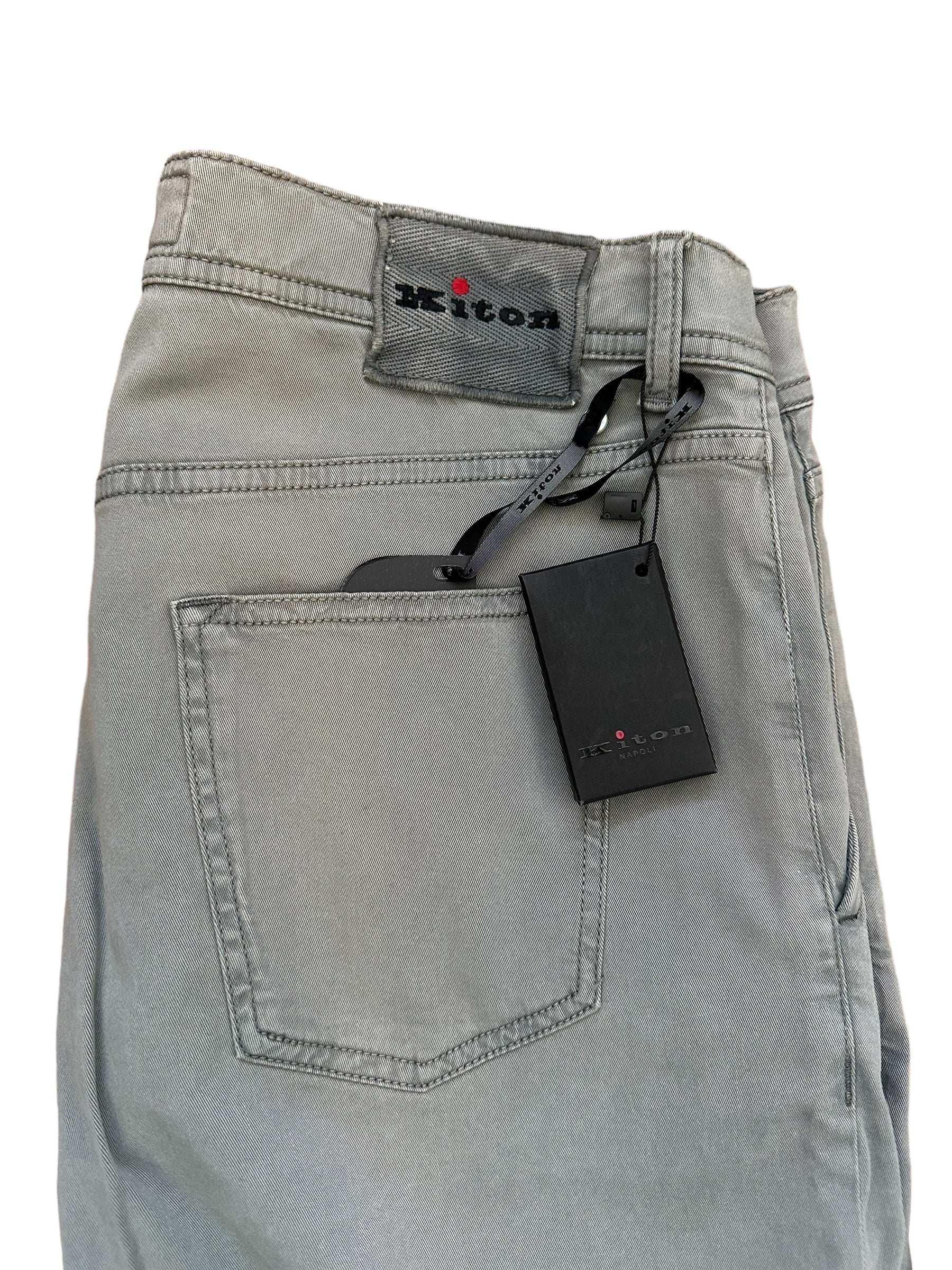 Kiton Chino pantalon Lycocell 38 Art. 10040 gris Nouveau
