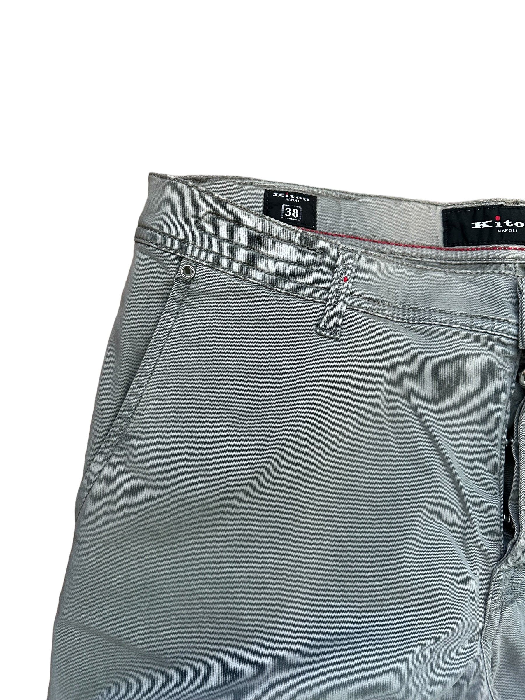 Kiton Chino pantalon Lycocell 38 Art. 10040 gris Nouveau