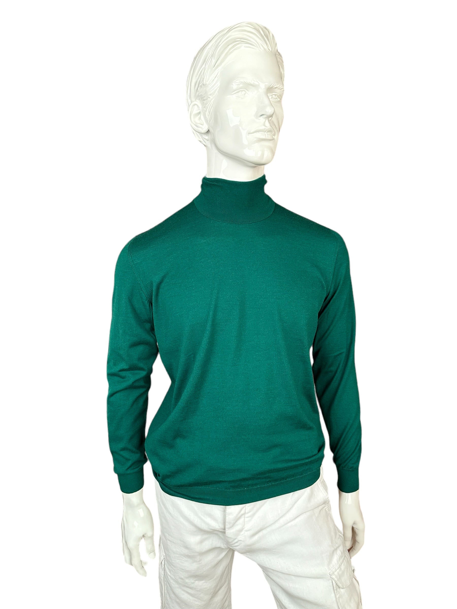 Kiton turtleneck jumper pullover cashmere green summer cashmere