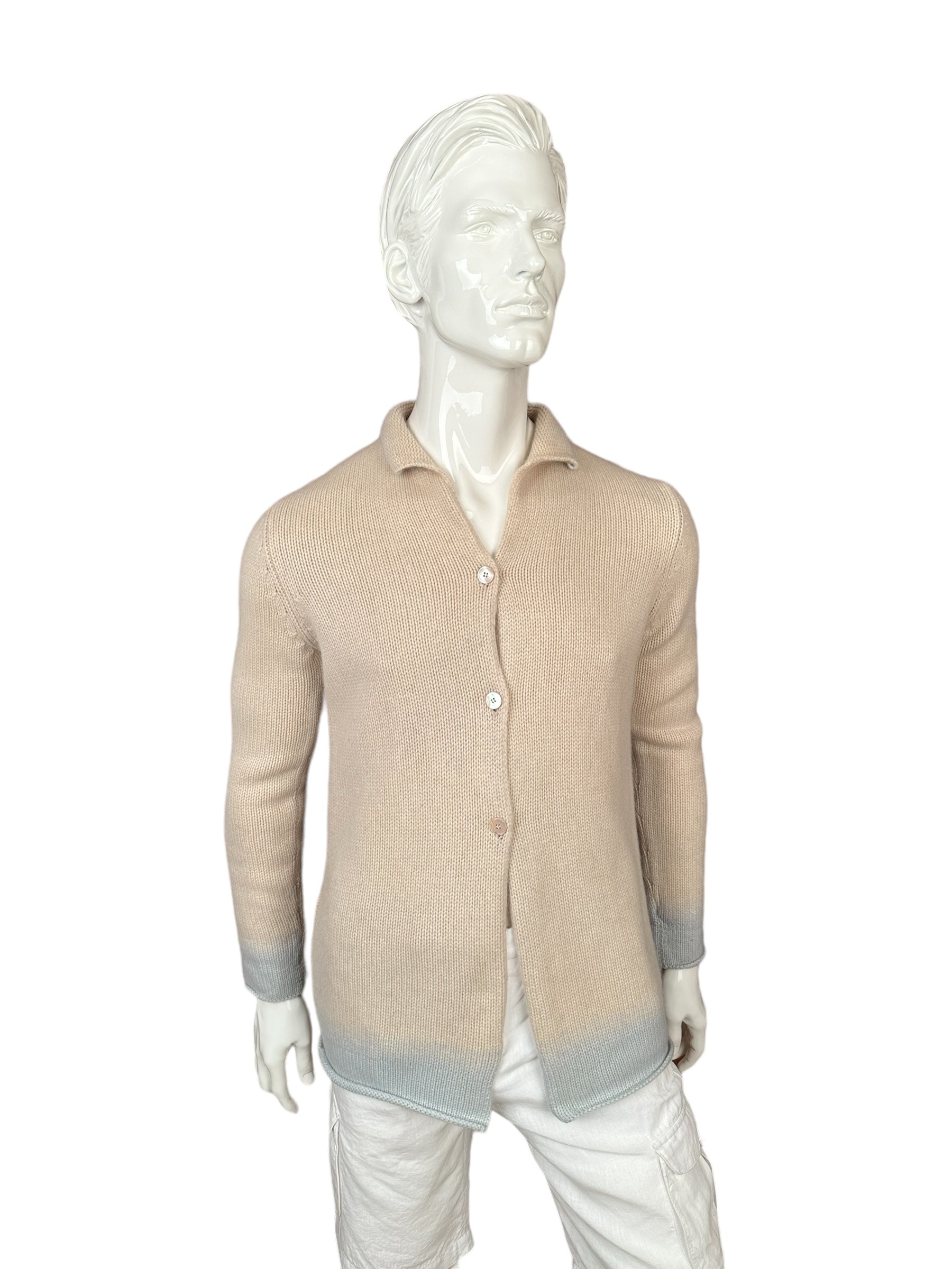 Brunello Cucinelli Cardigan Cardigan L Beige avec boutons en nacre Cachemire
