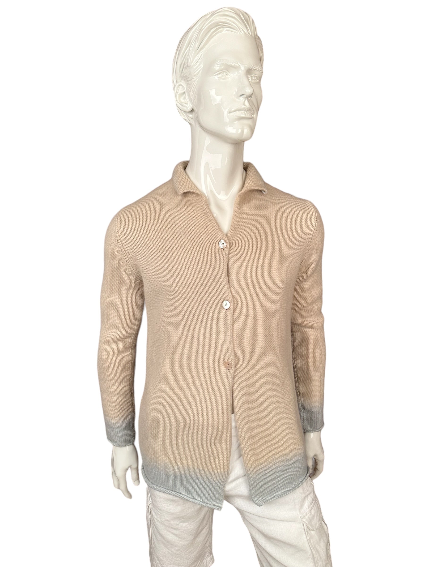 Brunello Cucinelli Cardigan Cardigan L Beige avec boutons en nacre Cachemire