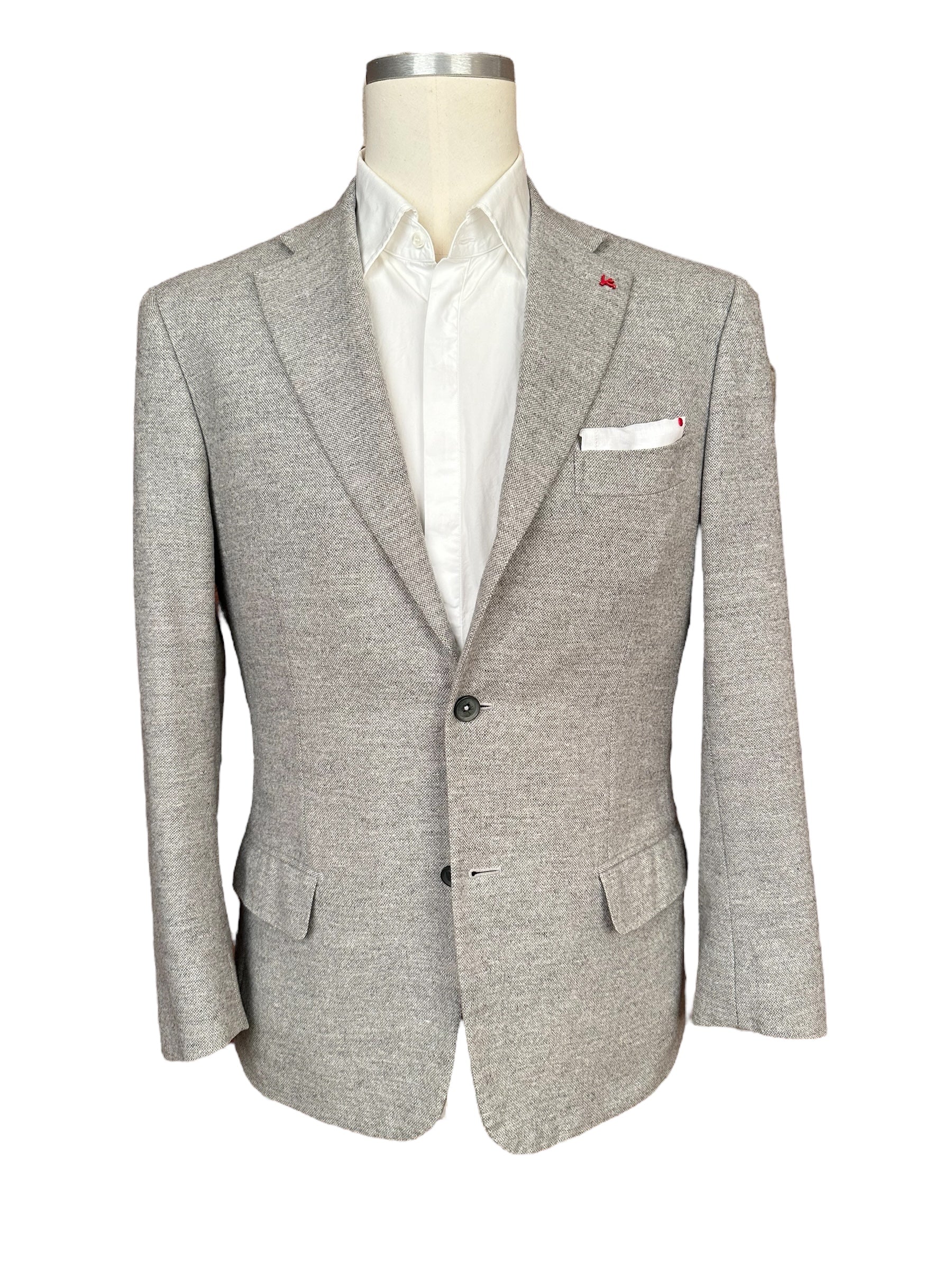 Isaia blouson blazer 48 gris aquawool
