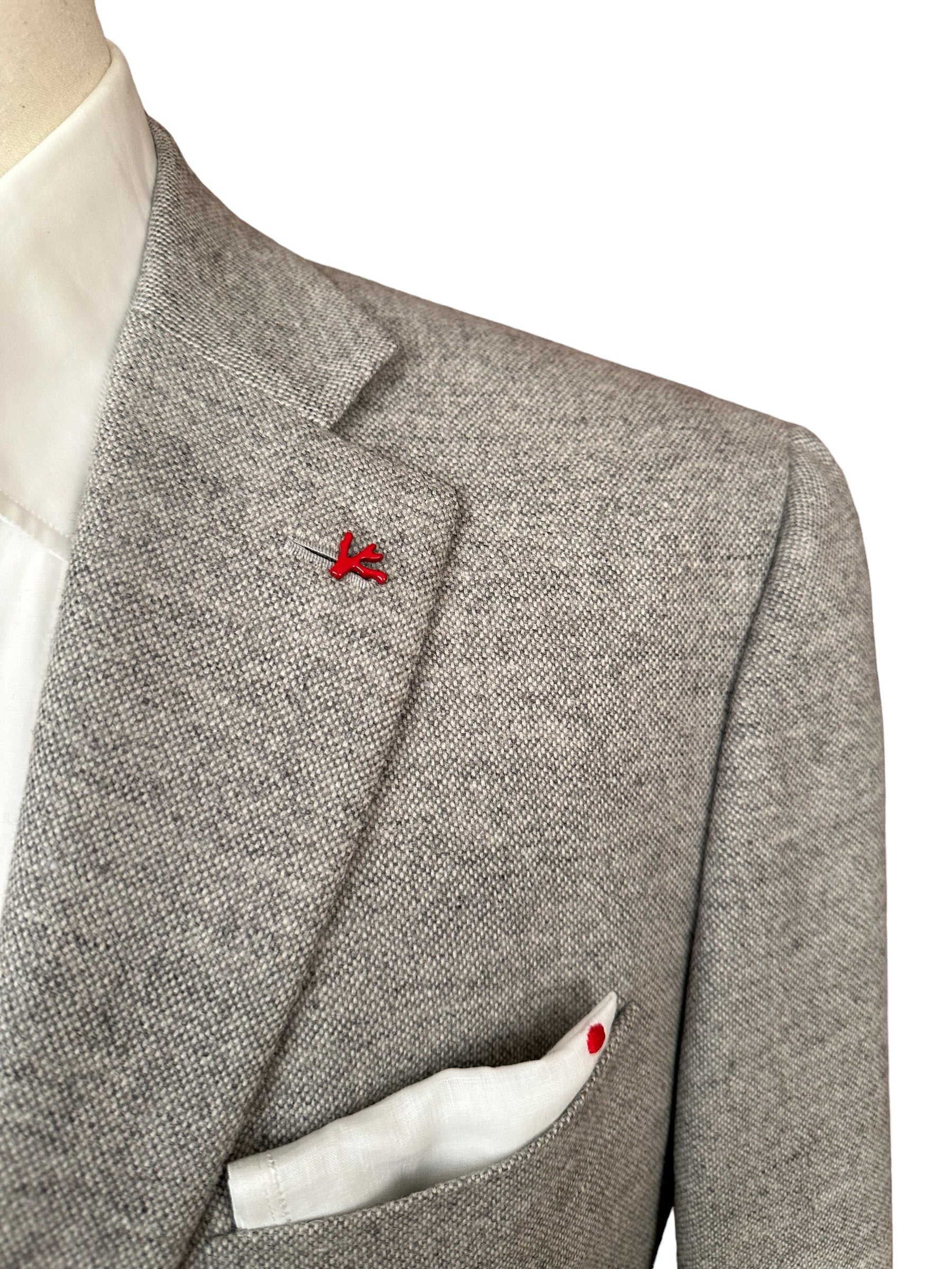 Isaia blouson blazer 48 gris aquawool