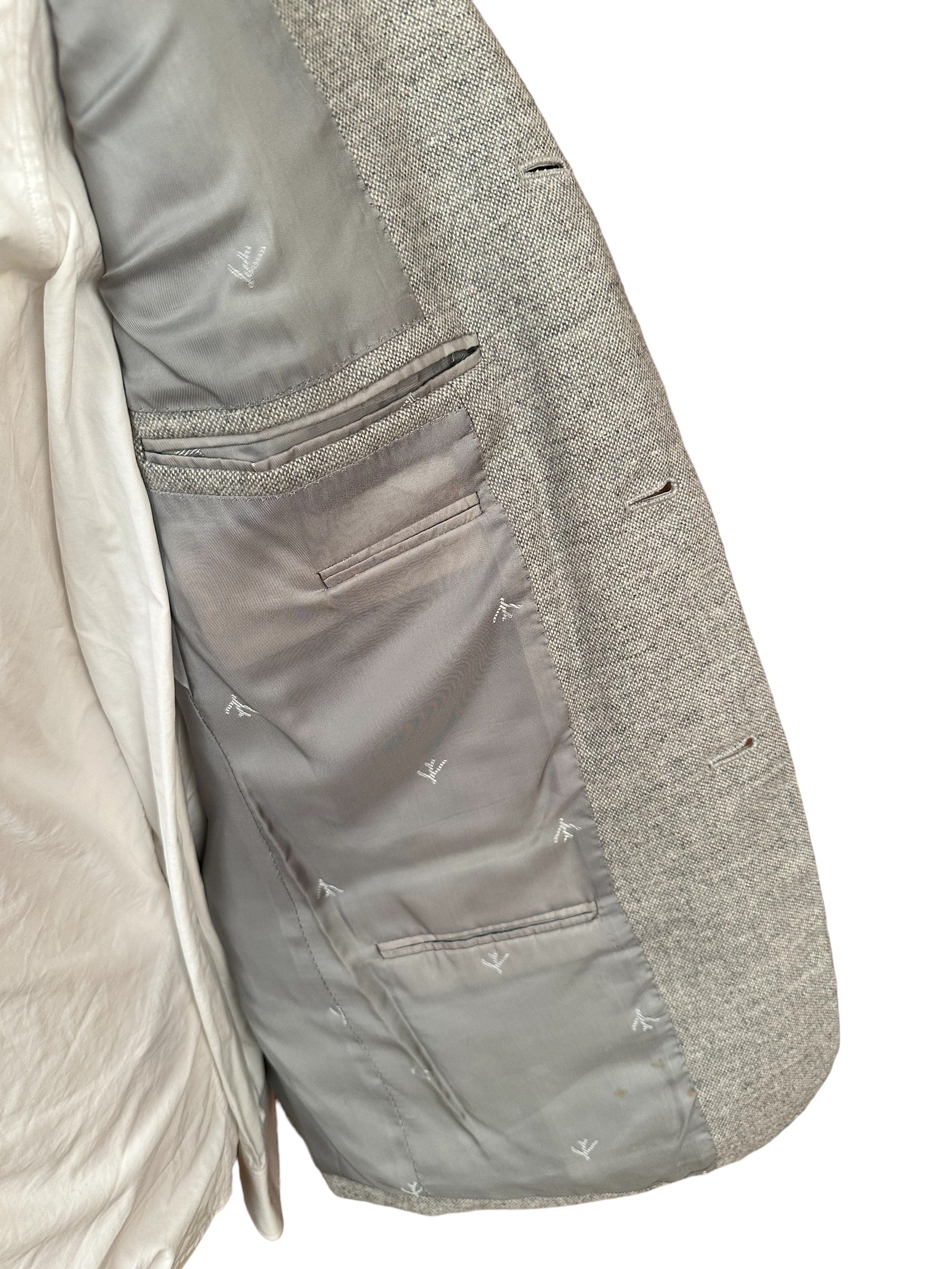 Isaia blouson blazer 48 gris aquawool