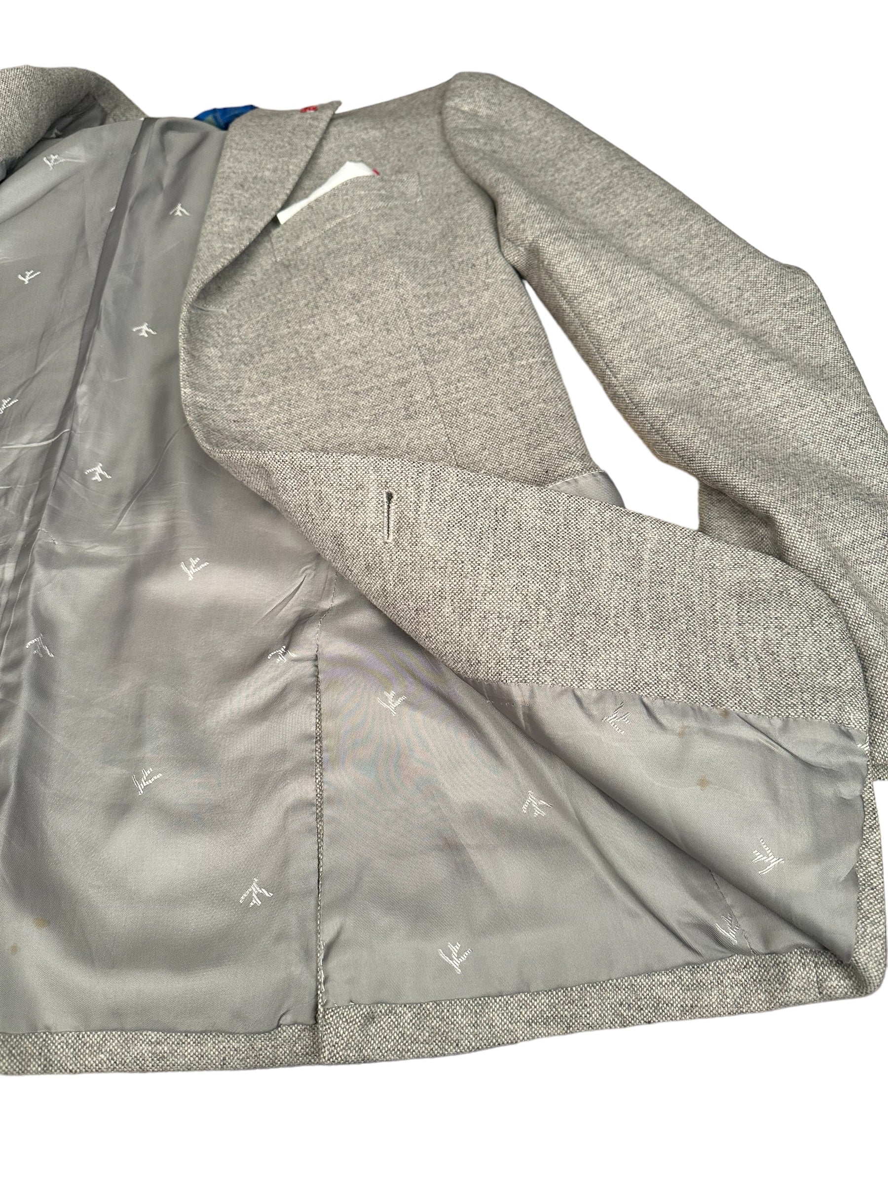 Isaia blouson blazer 48 gris aquawool