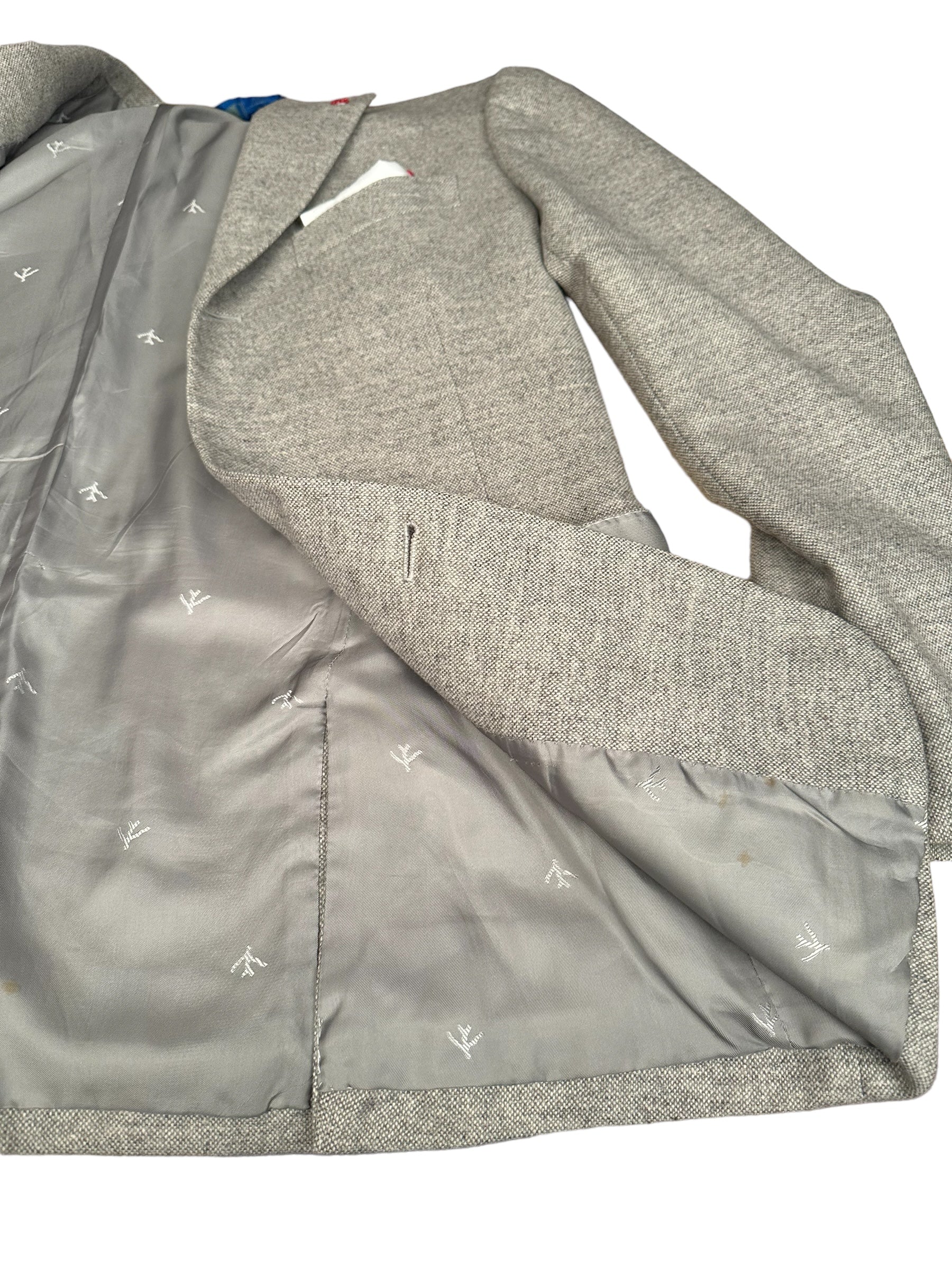 Isaia blouson blazer 48 gris aquawool
