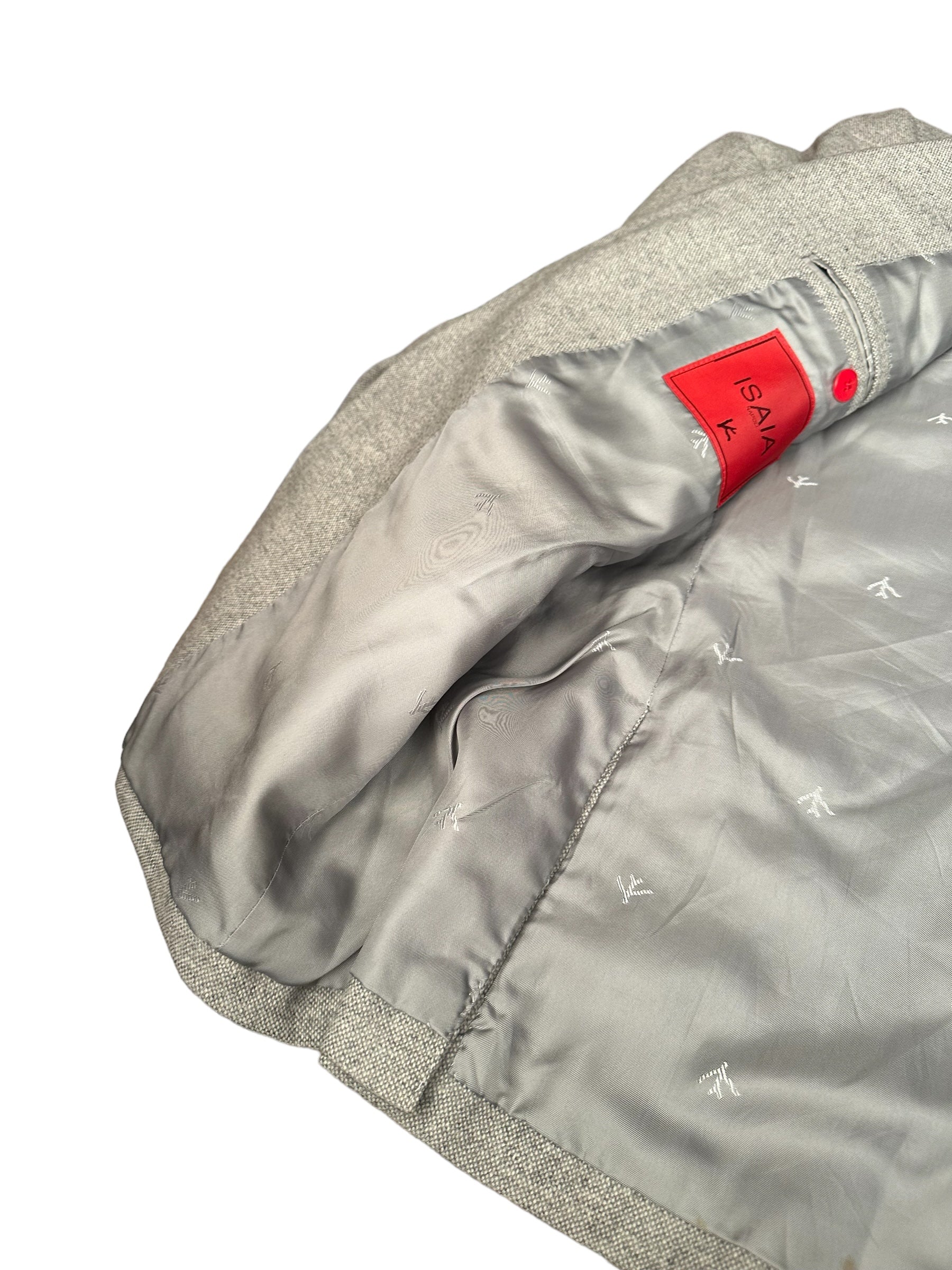 Isaia blouson blazer 48 gris aquawool