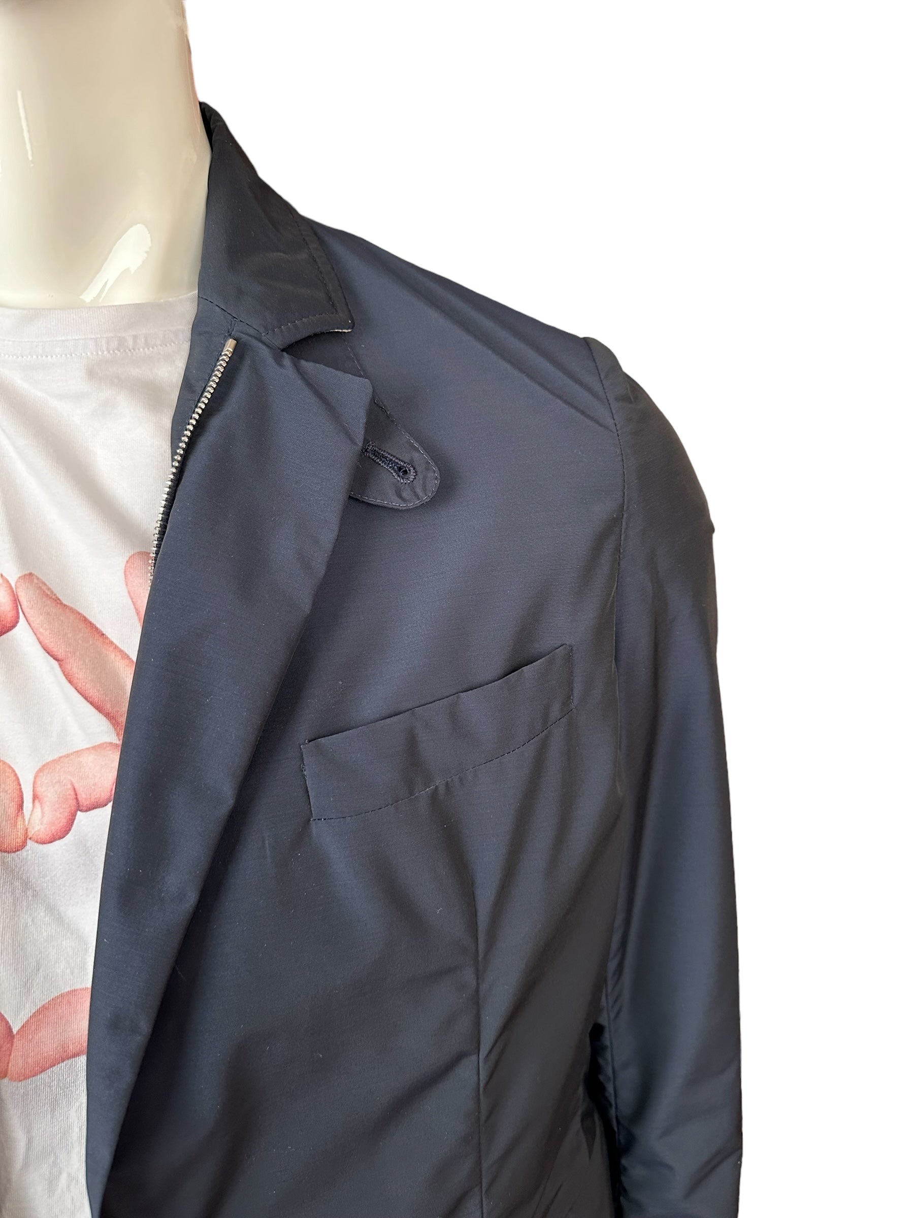 ISAIA Veste 48 S/M bleu avec daim