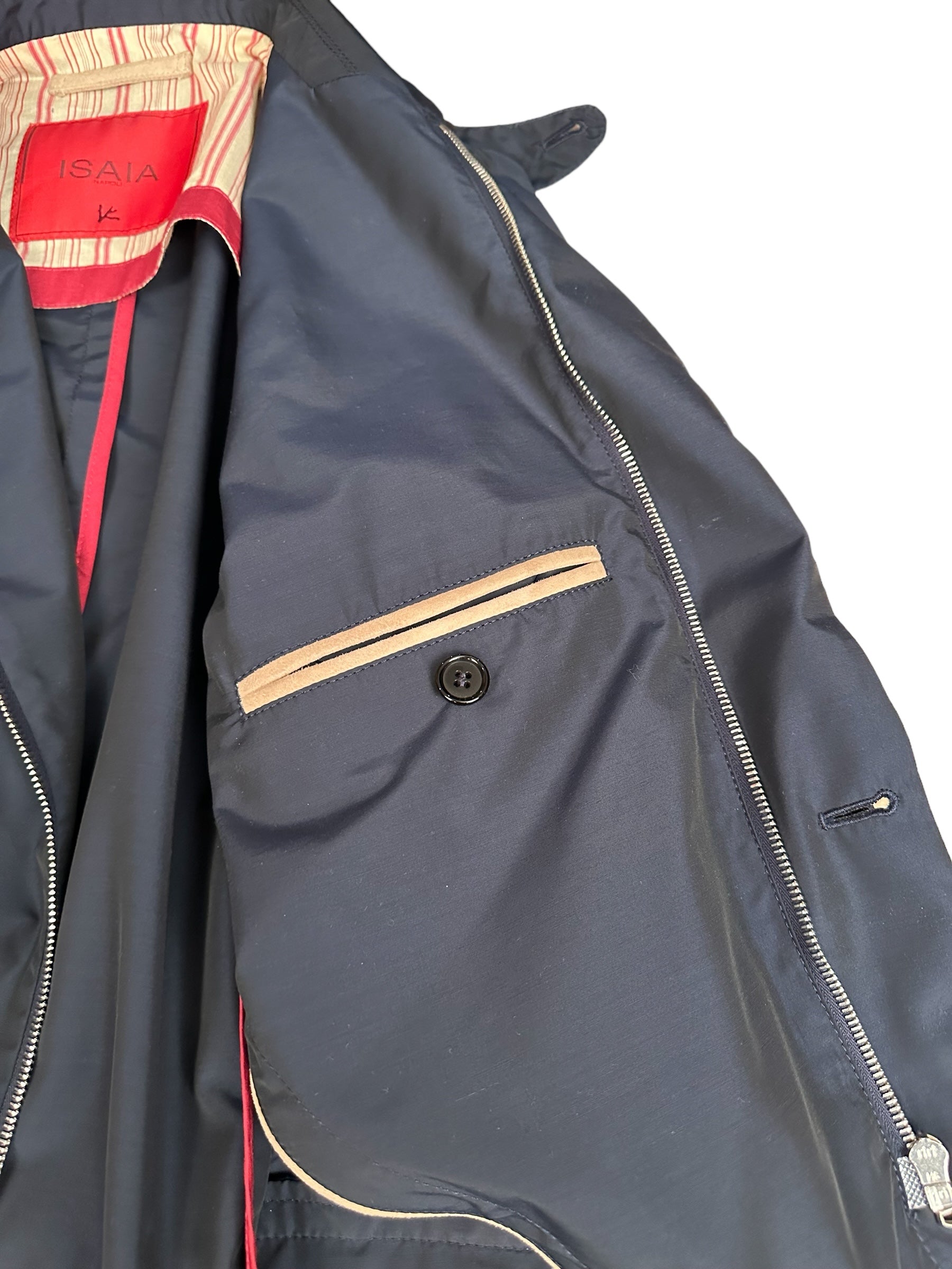 ISAIA Veste 48 S/M bleu avec daim