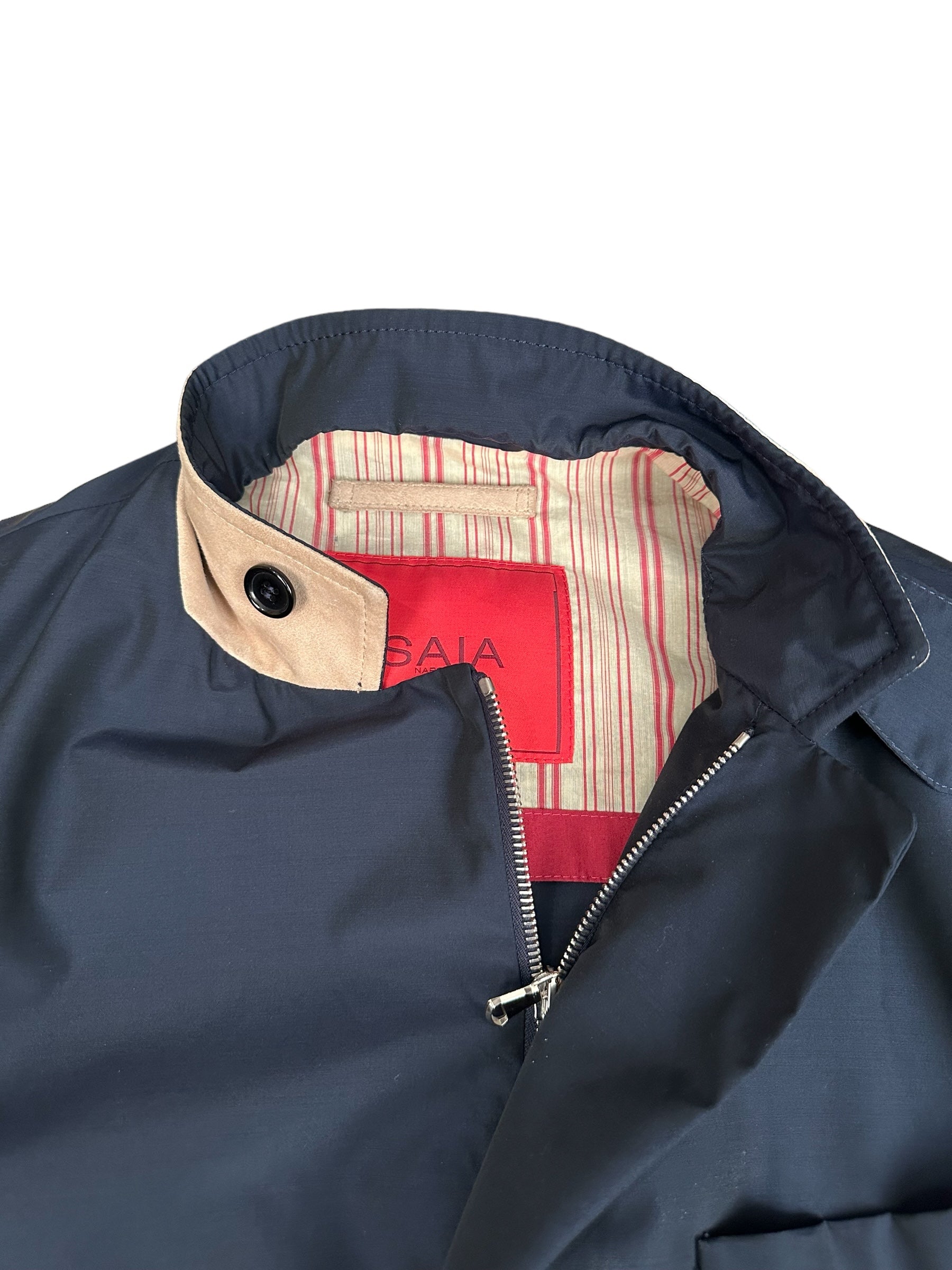 ISAIA Veste 48 S/M bleu avec daim