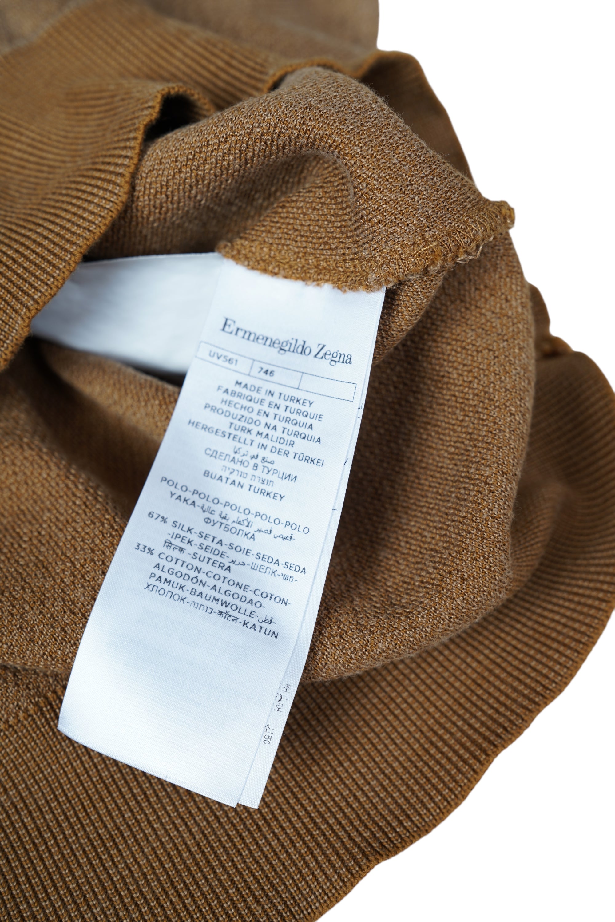 Polo Zegna soie marron 48 Hommes