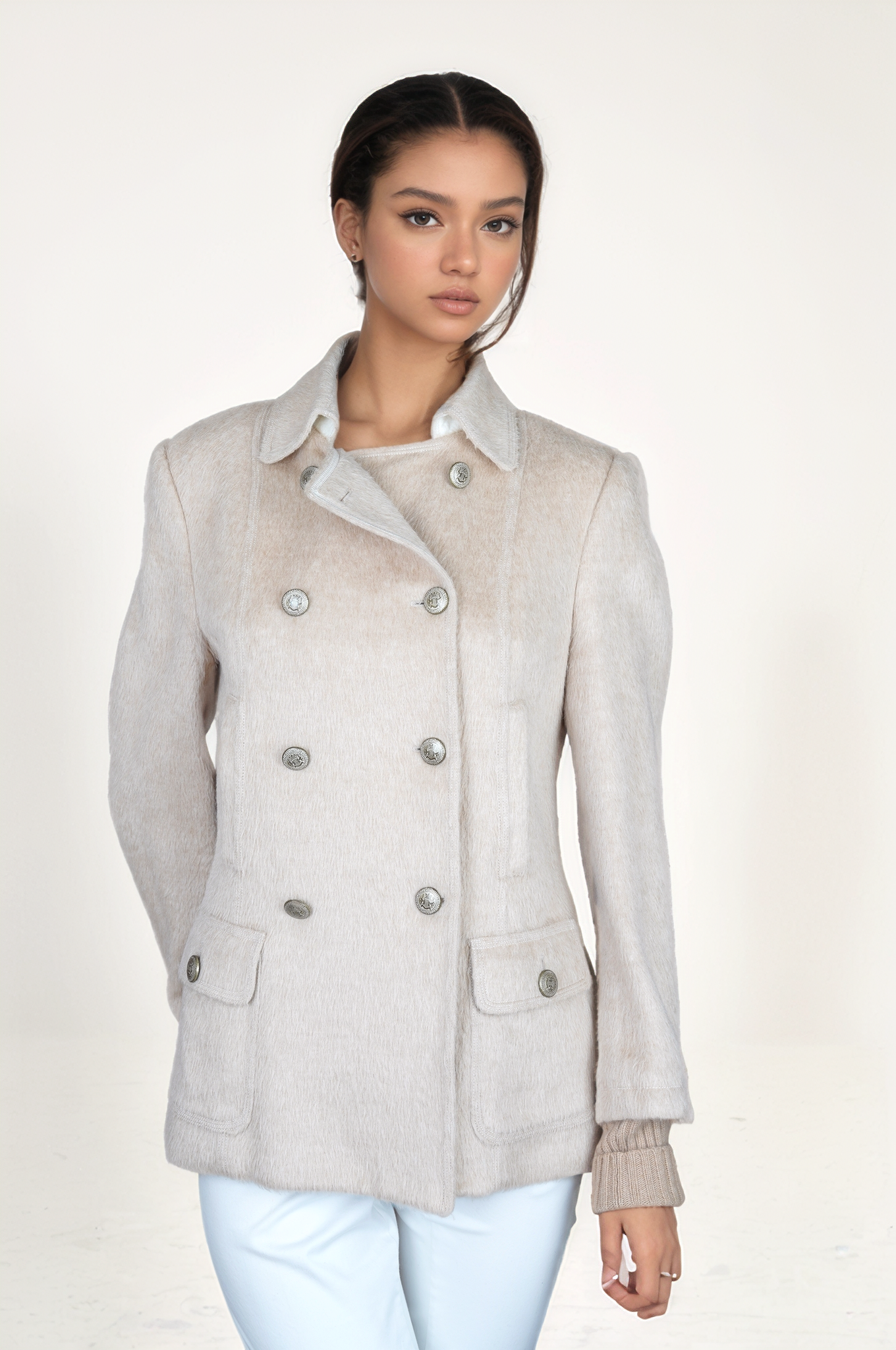 Brunello Cucinelli Manteau en laine angora