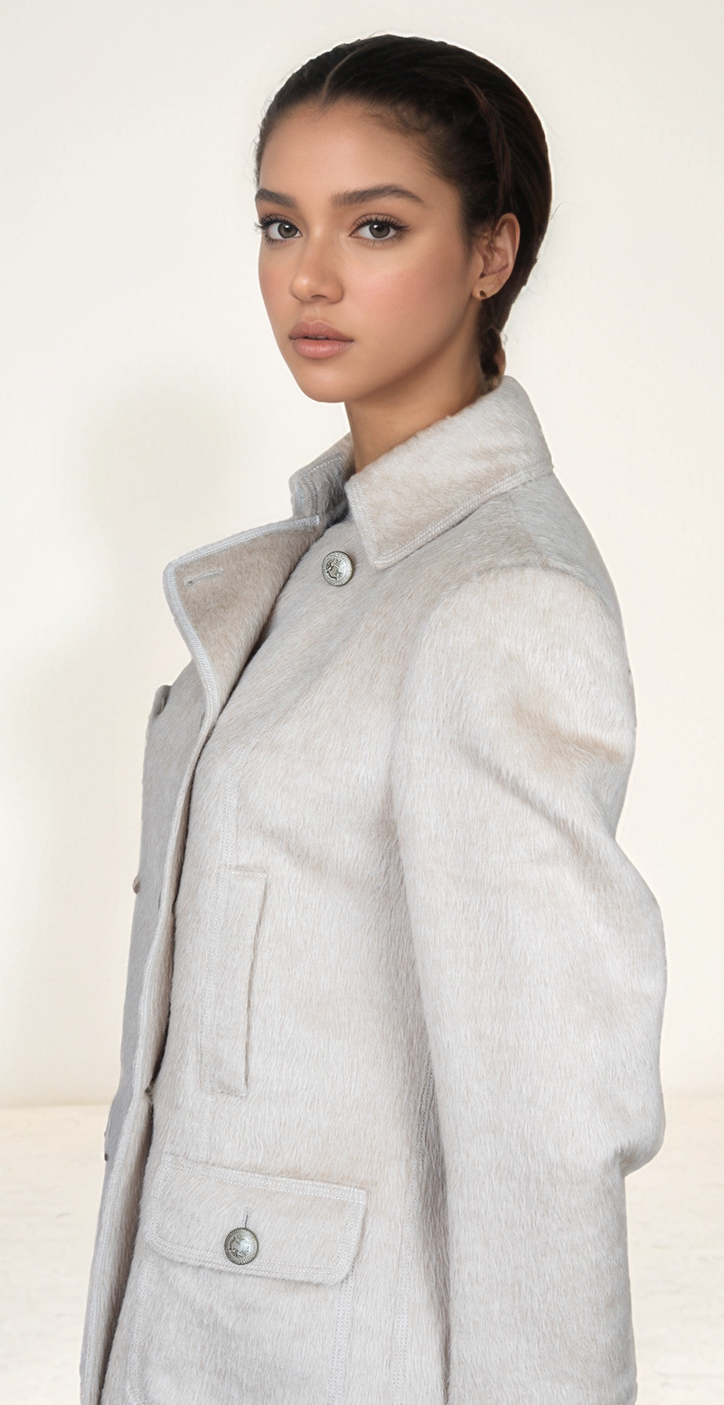 Brunello Cucinelli Manteau en laine angora