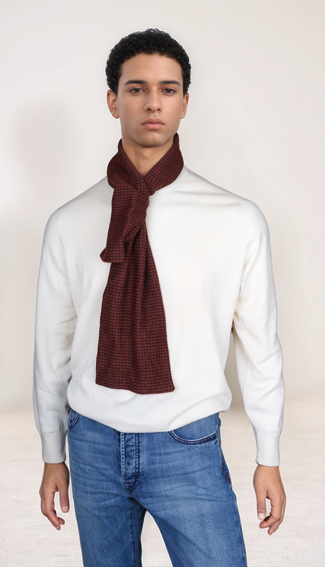 Kiton écharpe d'été lin 75x 200 cm avec franges