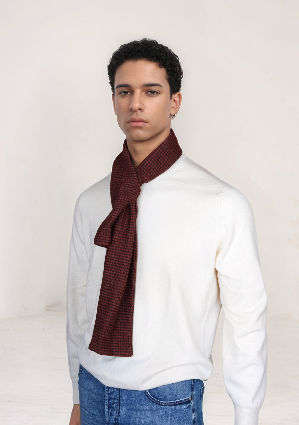 Kiton écharpe d'été lin 75x 200 cm avec franges