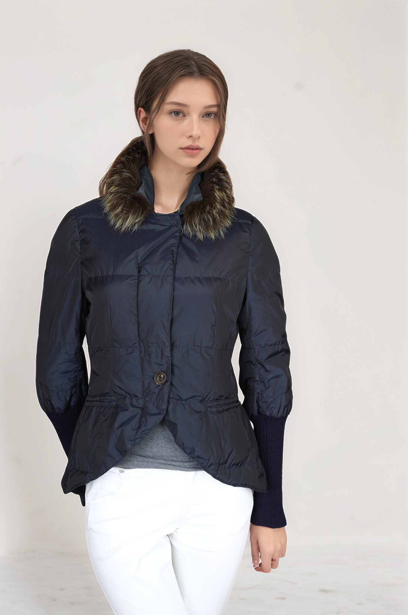 Brunello Cucinelli Manteau Cachemire Femme Marron Incrustation de soie