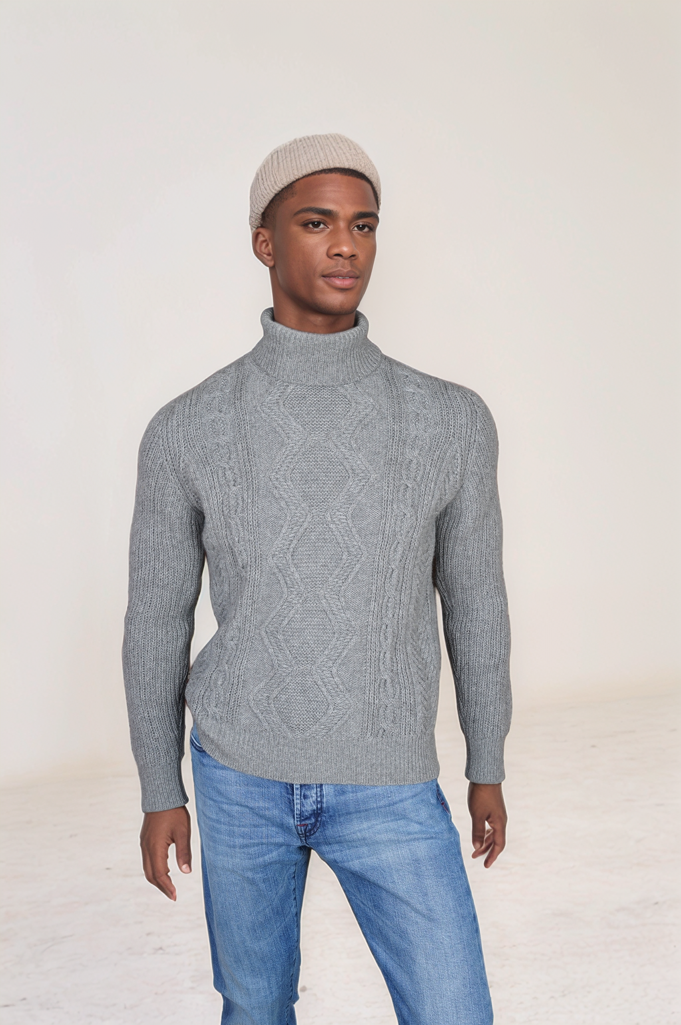 Loro Piana Pull-over Coton Câblé Marine M