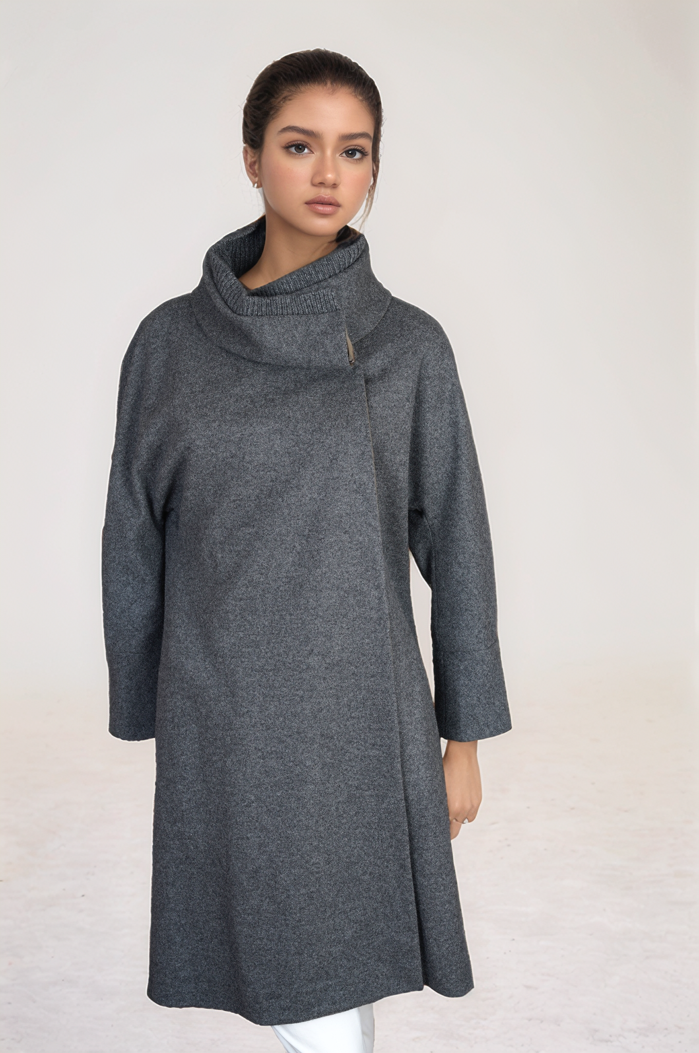 Brunello Cucinelli Manteau Cachemire Femme Marron Incrustation de soie