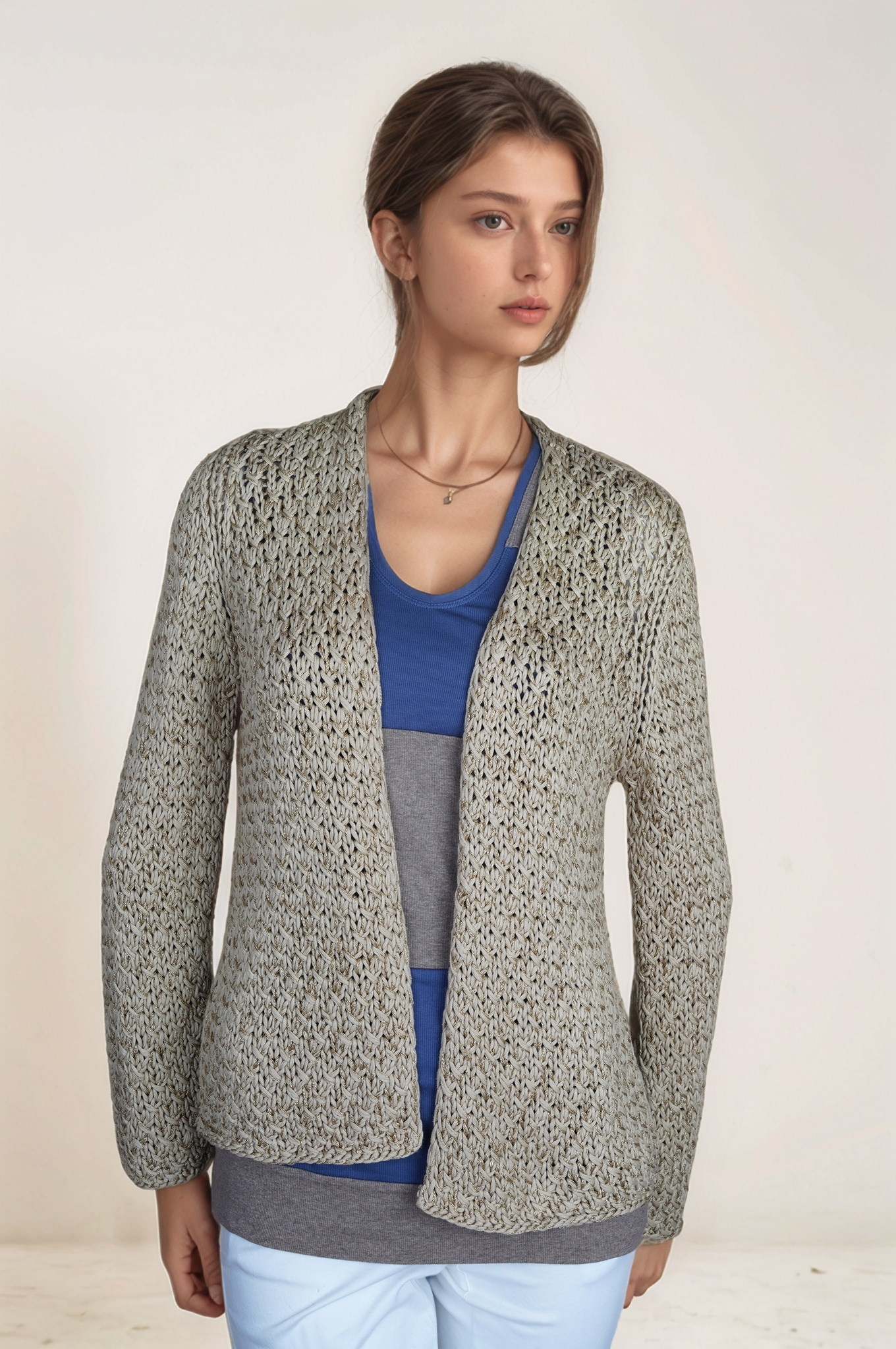 Brunello Cucinelli Cardigan Veste Femme Lin/Soie Dazzling