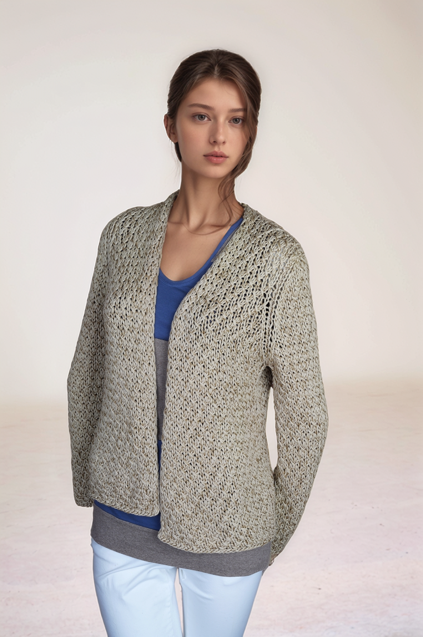 Brunello Cucinelli Cardigan Veste Femme Lin/Soie Dazzling