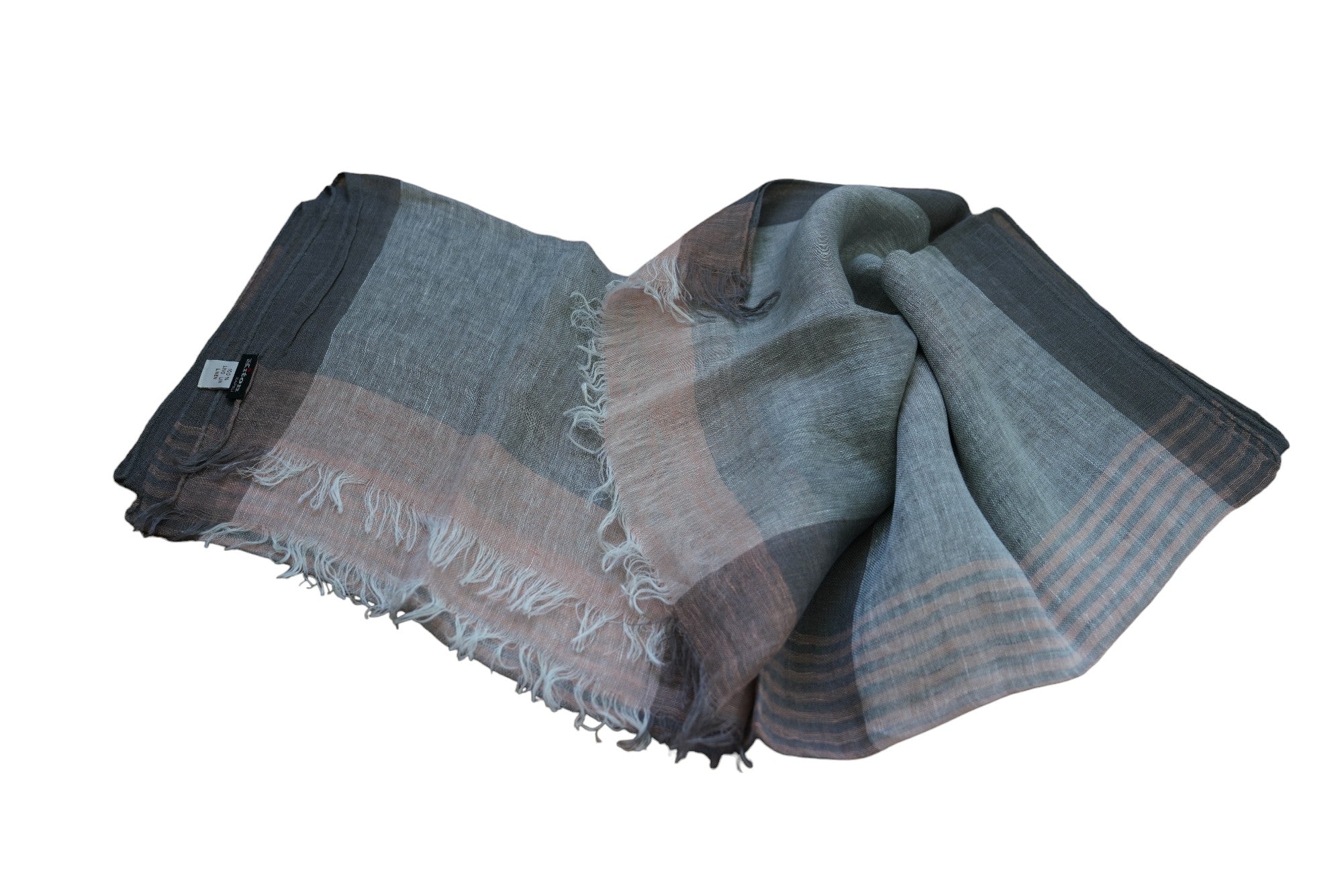 Kiton scarf summer scarf linen with fringes