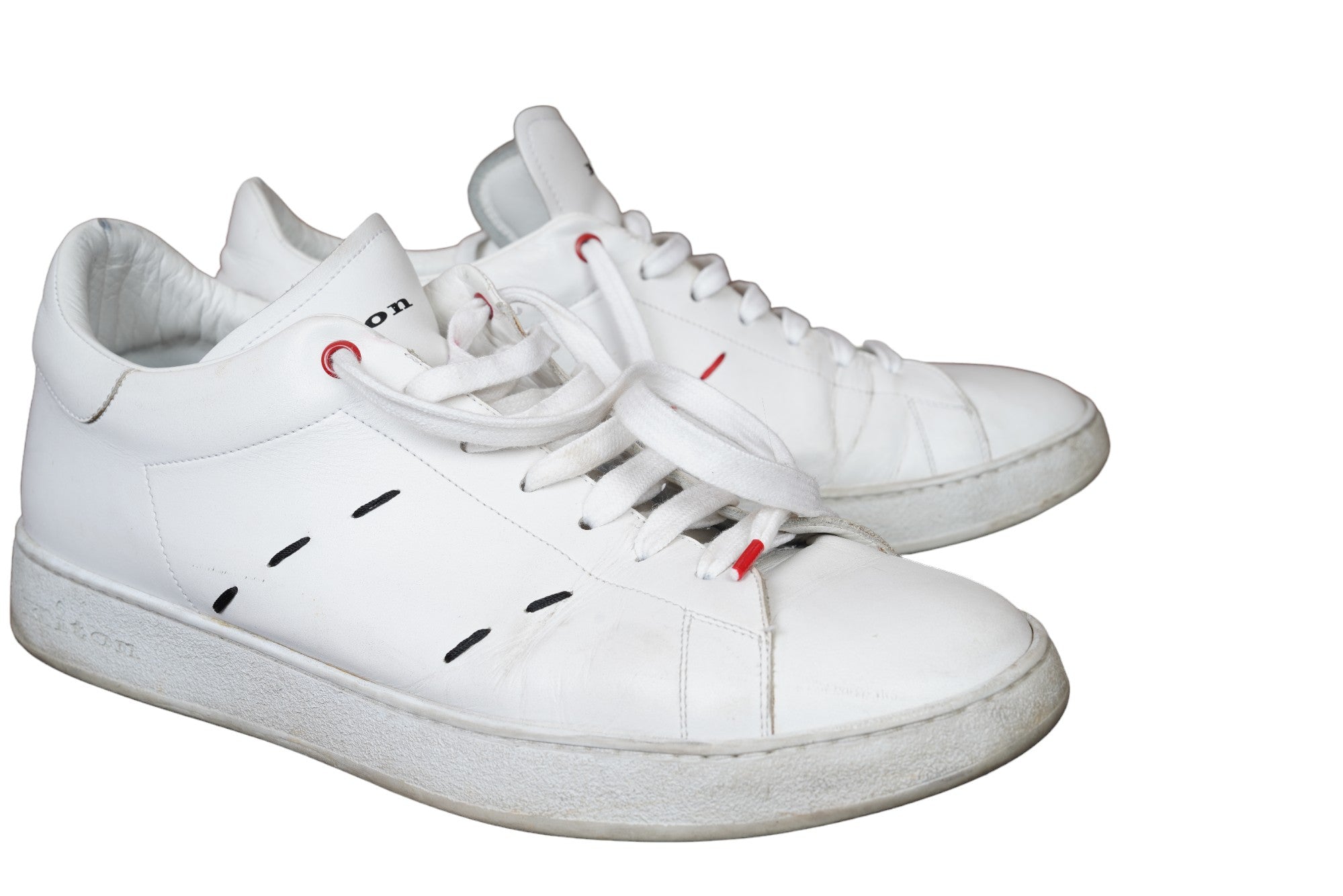 Kiton Sneaker leather white 44 UK 10 little worn Art.No.:12387